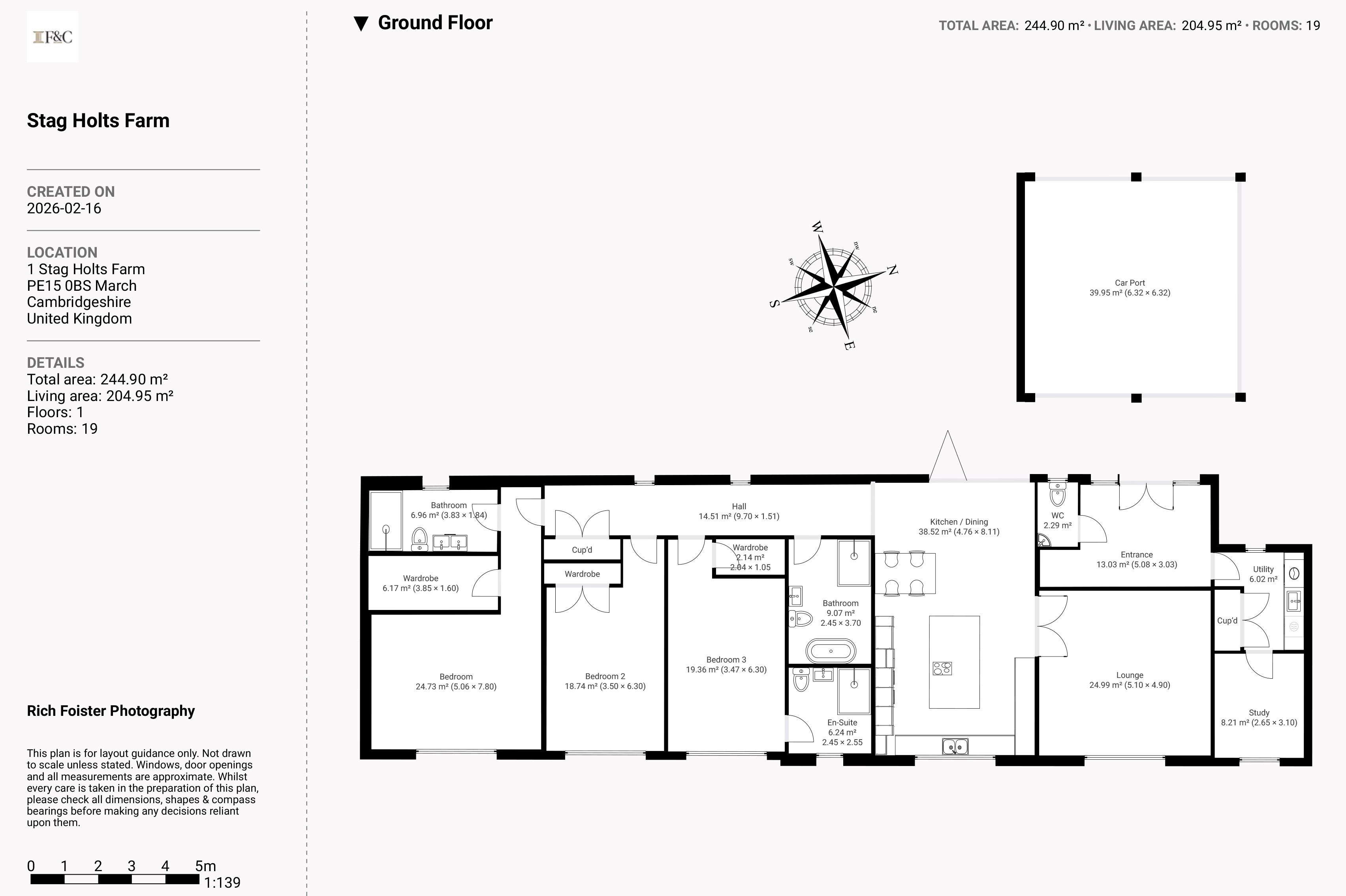 Stag Holts Farm,, Coldham Bank, Cambridgeshire floorplan