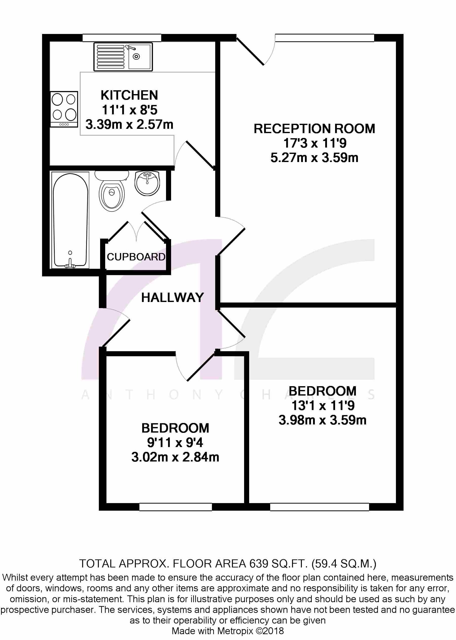 2 Bedrooms Flat to rent in Grange Gardens, Southgate N14