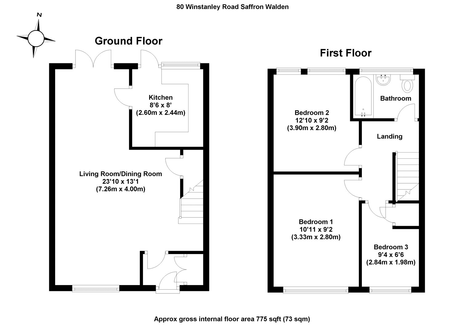 3 Bedrooms Terraced house for sale in Winstanley Road, Saffron Walden, Essex CB11