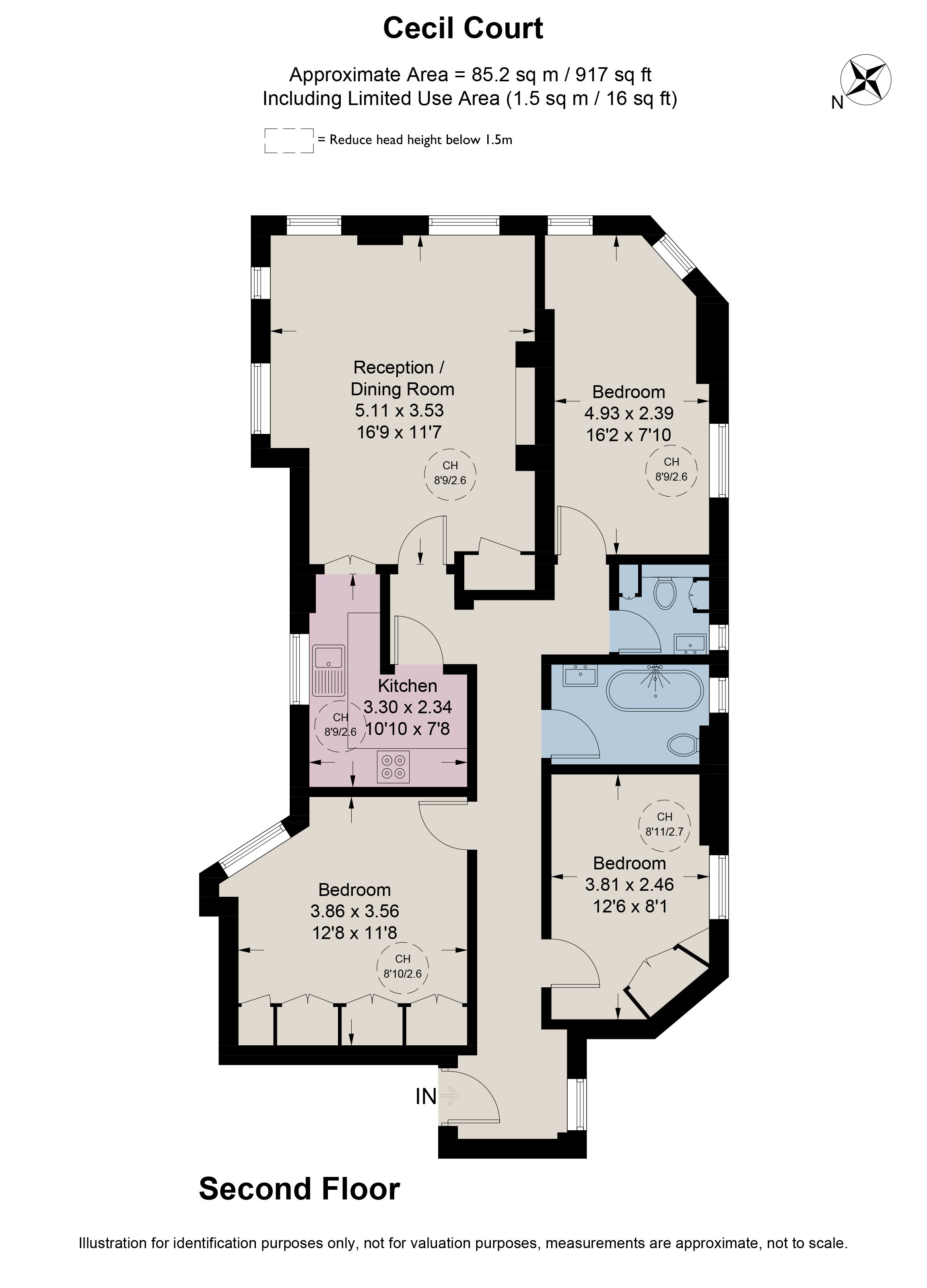 Flat 12, Cecil Court,, Fawcett Street, London floorplan