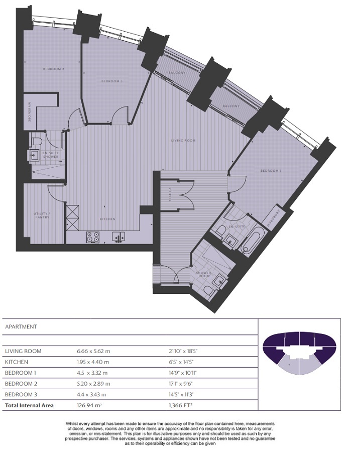 2401, Westmark Tower, 1 Newcastle Place, London floorplan