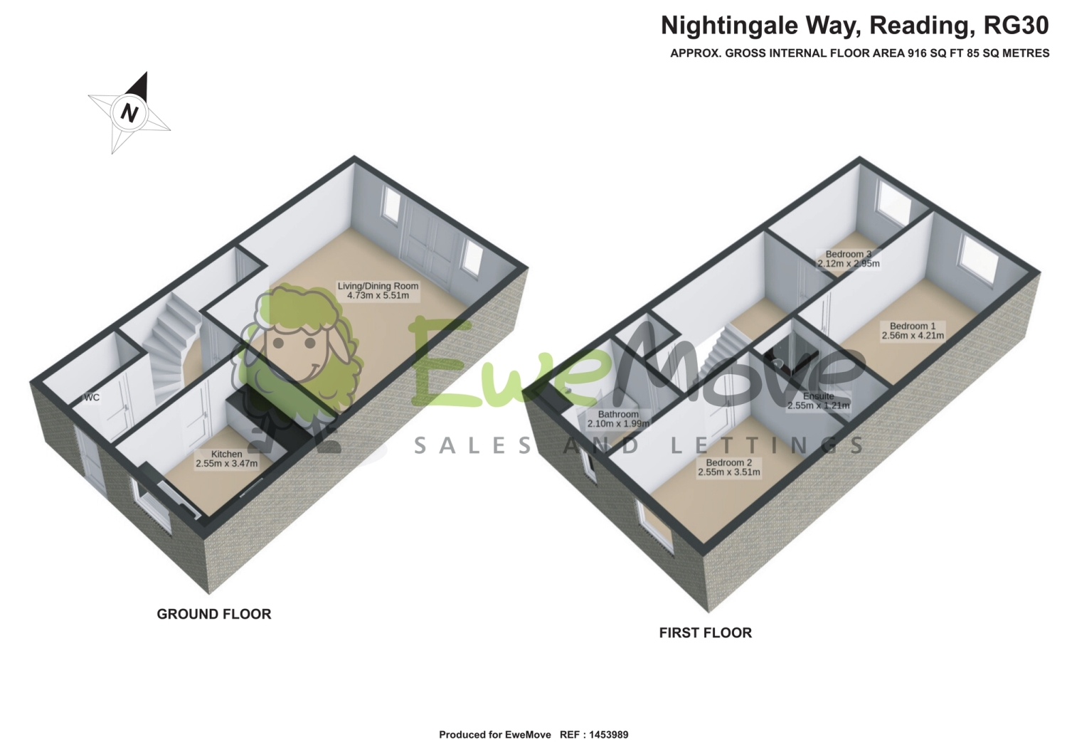 69, Nightingale Way, Reading floorplan