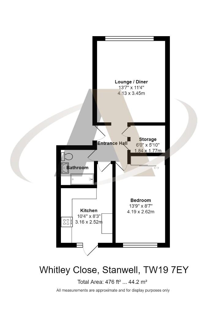 Whitley Close, Stanwell, StainesUponThames TW19, 1 bedroom