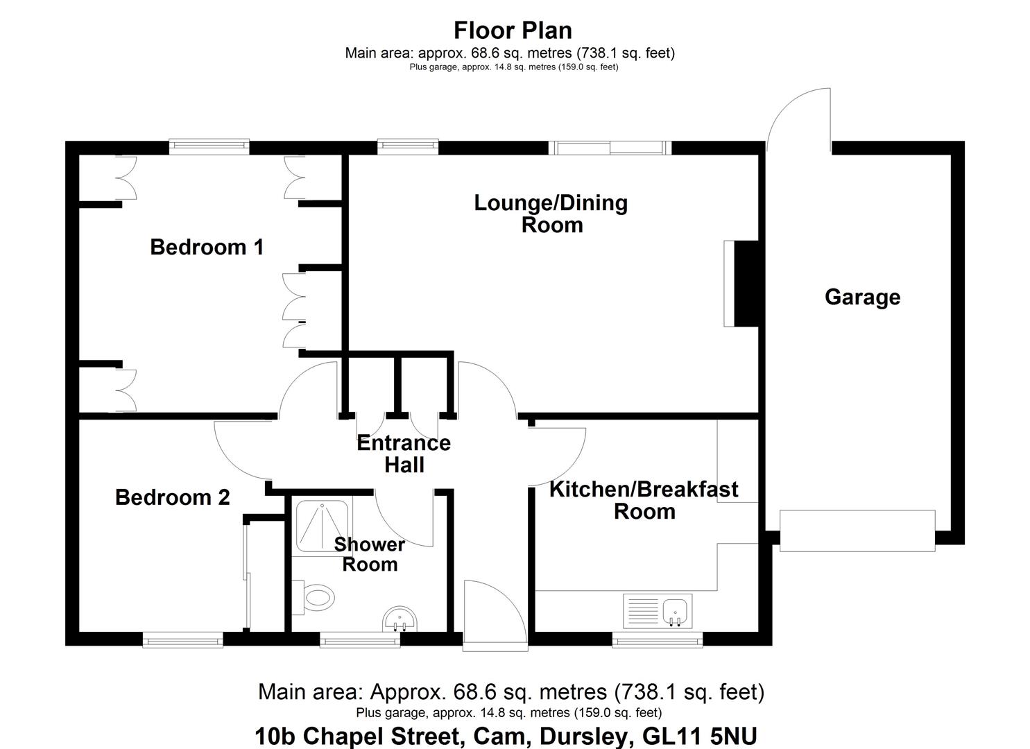 Whitehouse Court, 10b, Chapel Street, Cam, Dursley floorplan