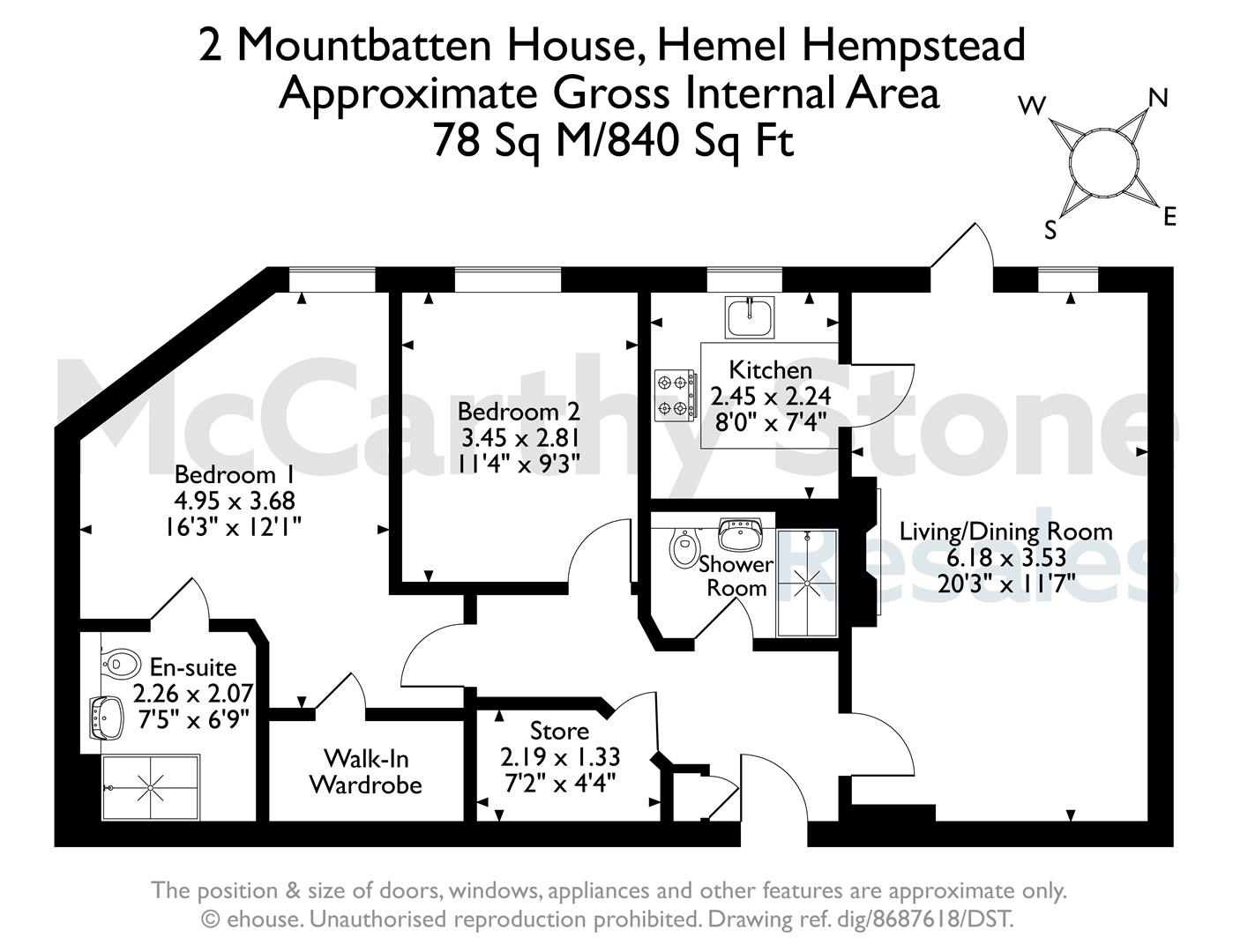 2 Mountbatten House, Hempstead Road, Hemel Hempstead floorplan