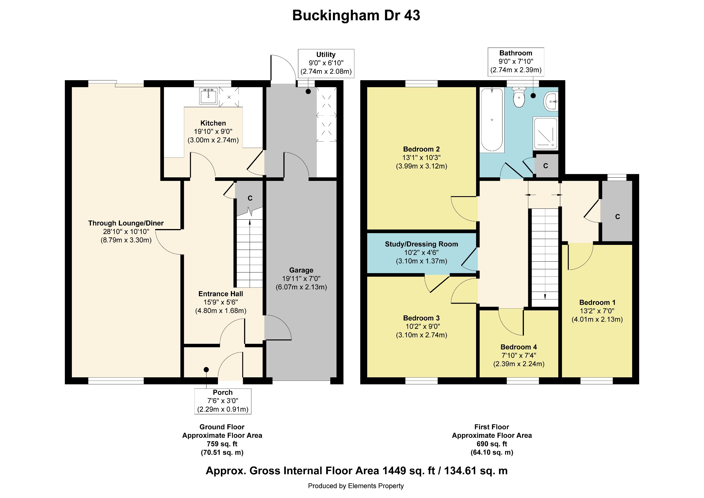 43 Buckingham Drive, Willenhall floorplan