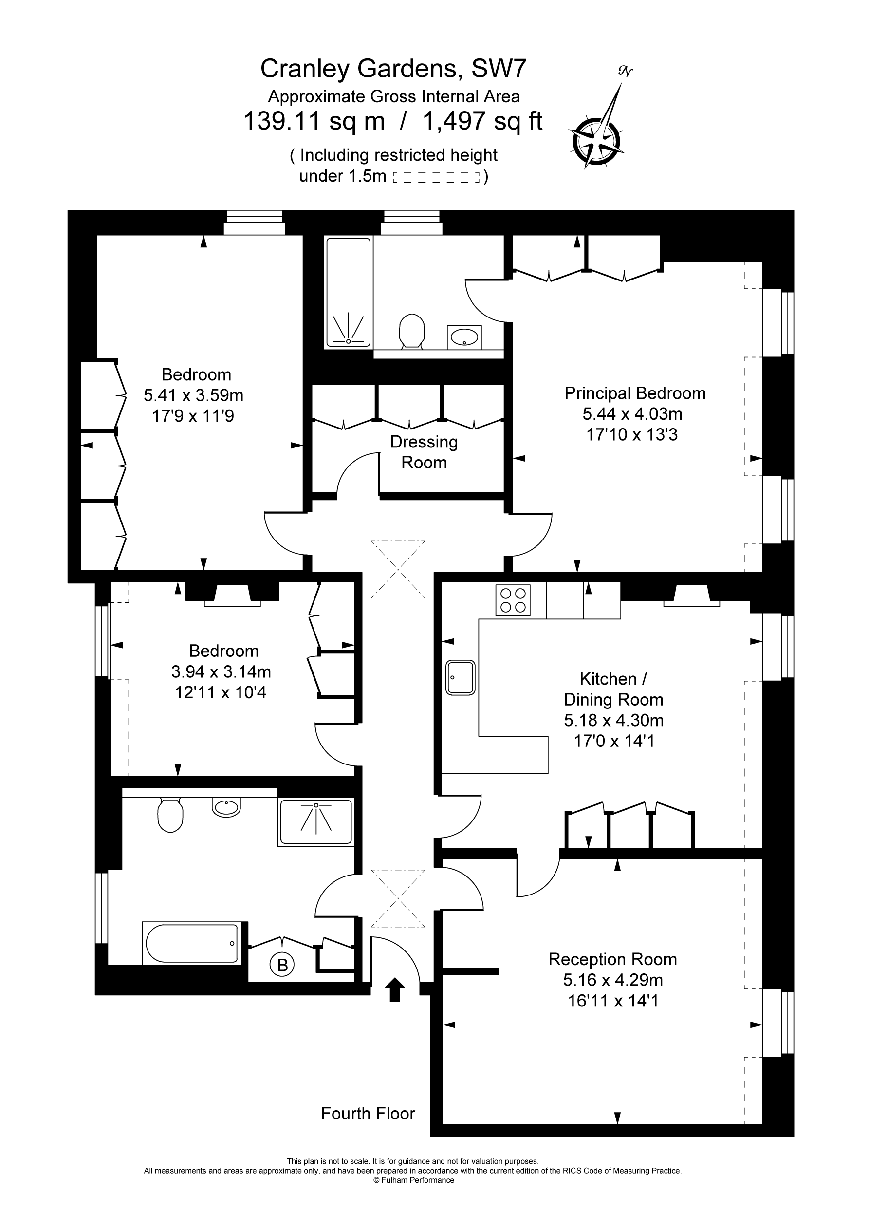 Flat 12, 2, Cranley Gardens, London floorplan