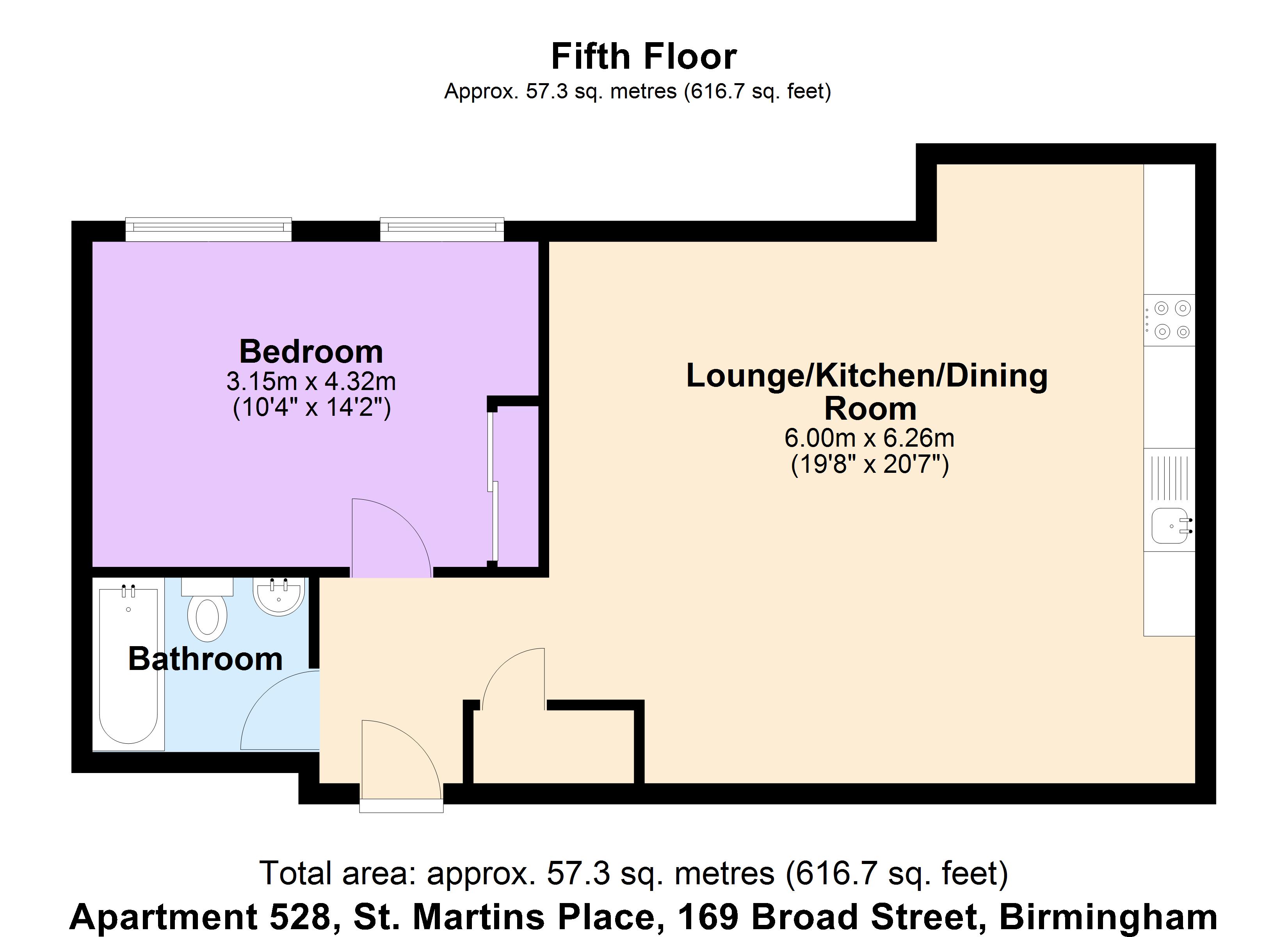 St. Martins Place, 169 Broad Street, Birmingham City Centre floorplan
