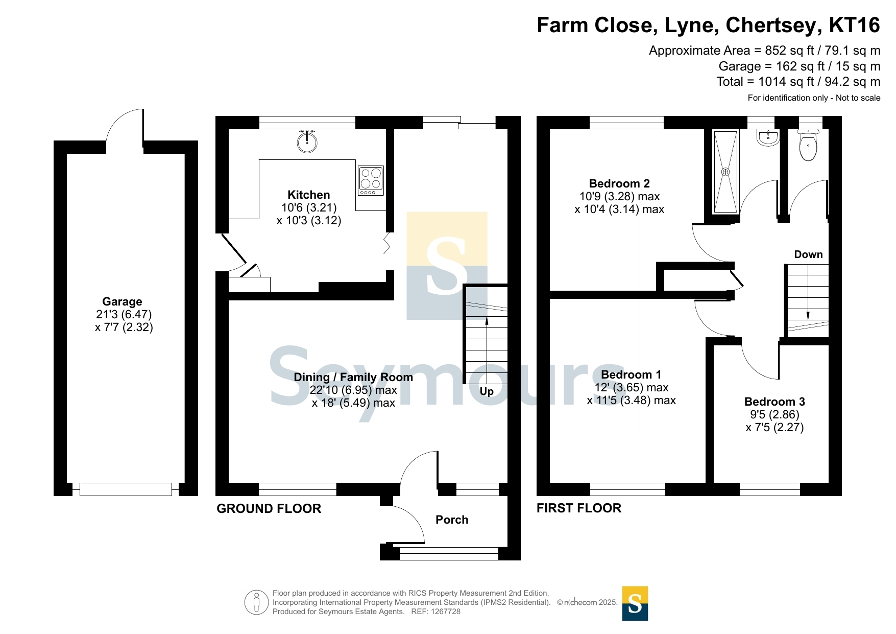 3, Farm Close, Chertsey floorplan