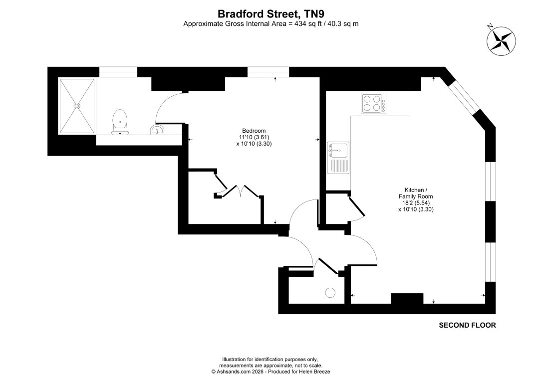 Flat 3, 1, Bradford Street, Tonrbridge floorplan