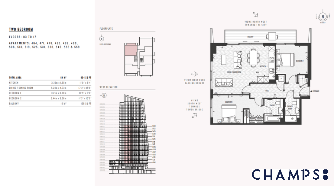 23 Gauging Square, London floorplan