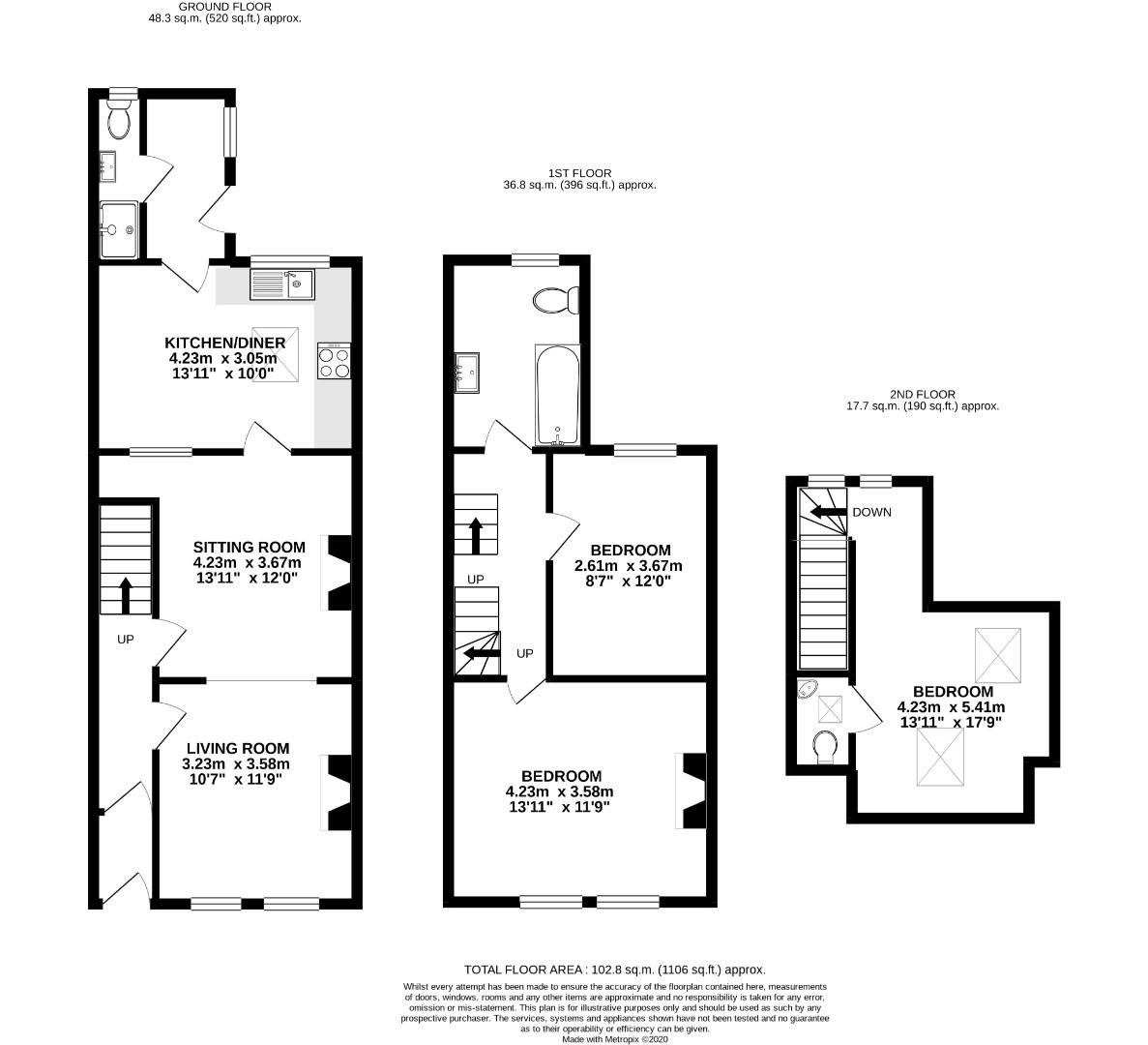 23, Ivy Avenue, Bath floorplan