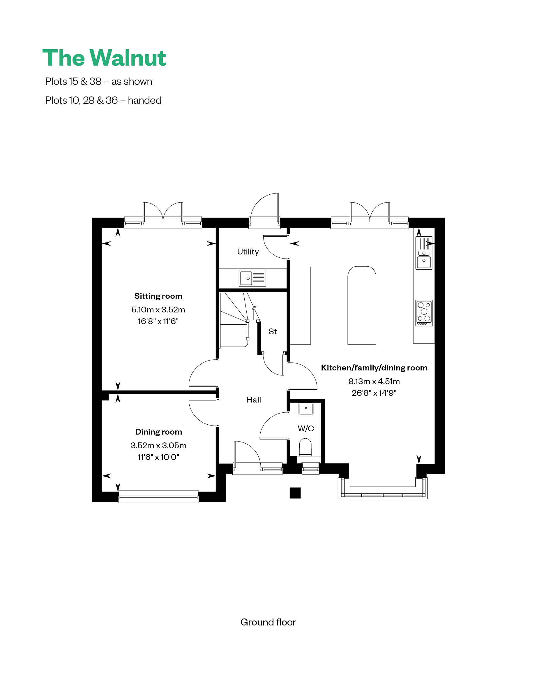Plot 38 The Walnut,, The Willows, Southampton floorplan