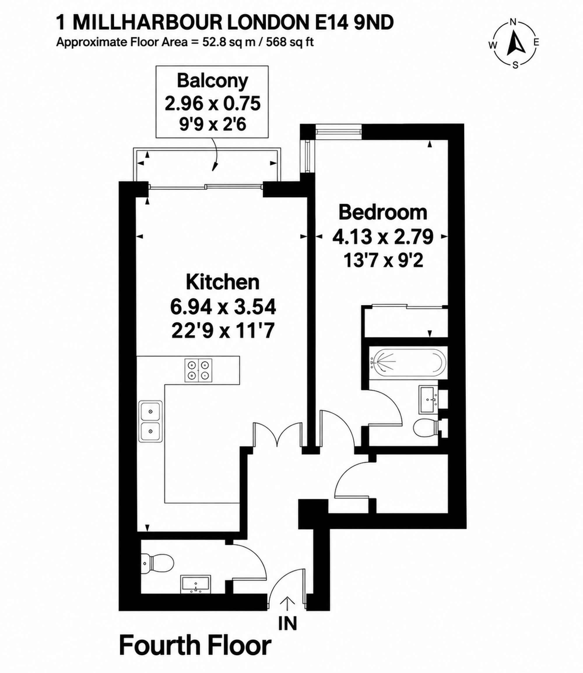Flat 132, 41 Millharbour, London floorplan