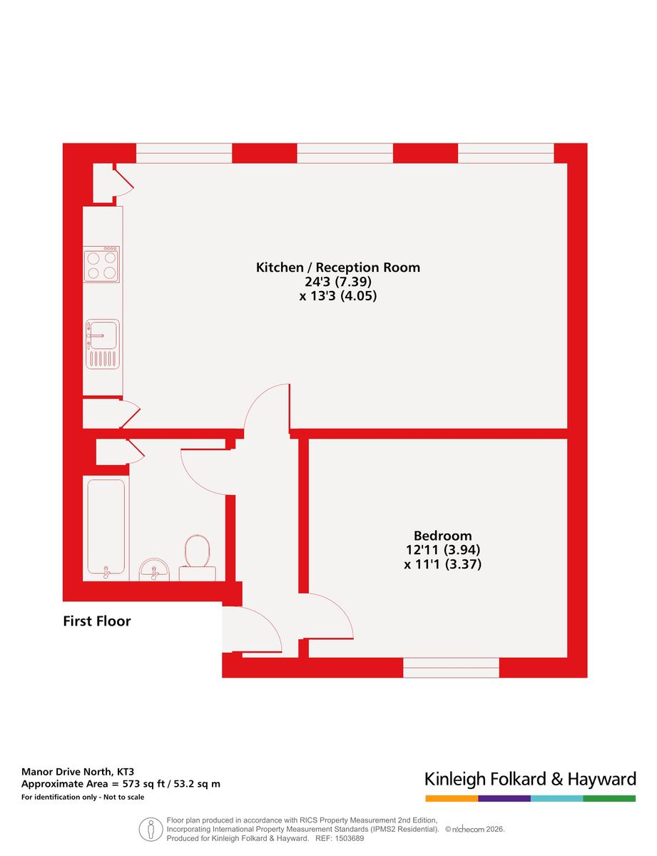 Flat 3, Tulip Court, 131A, Manor Drive North, New Malden floorplan