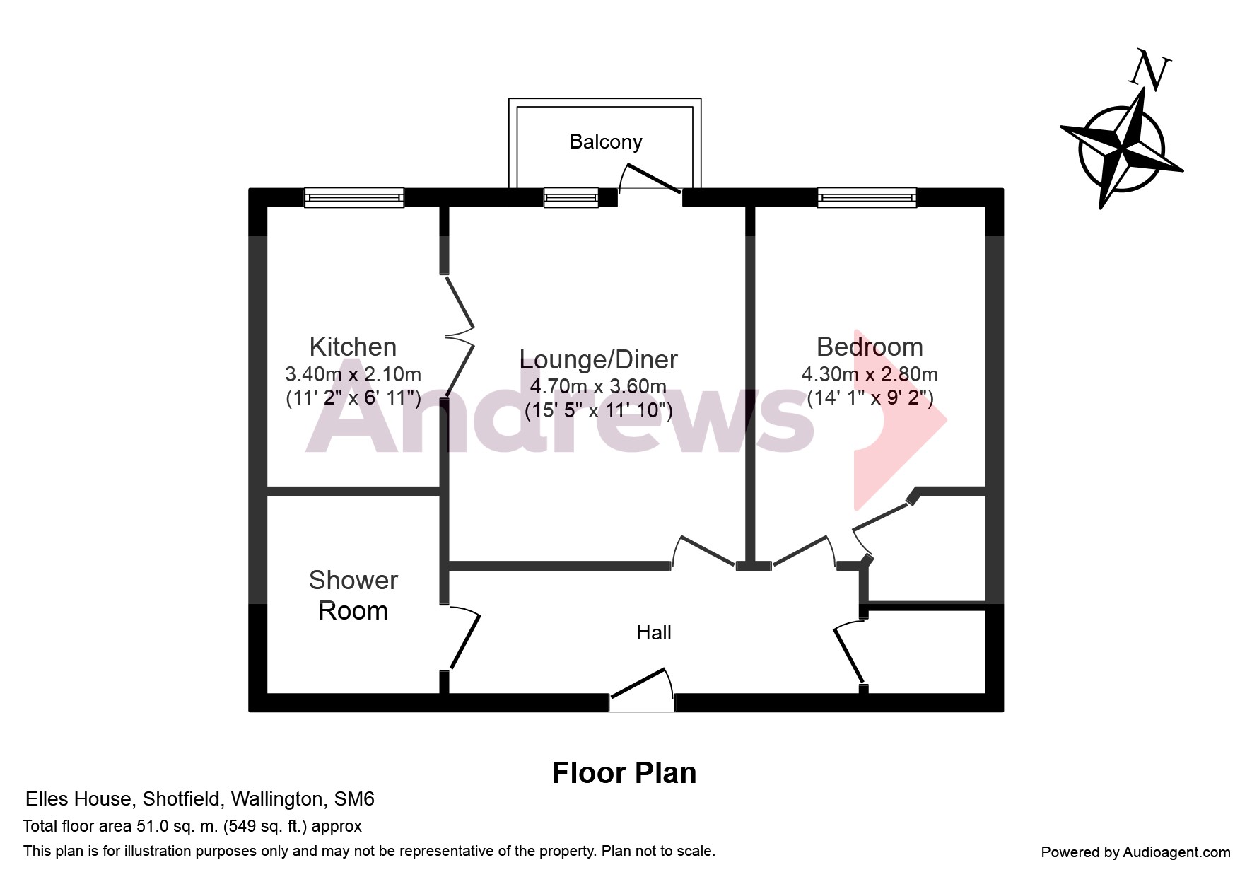 Elles House, Shotfield, Wallington SM6, 1 bedroom flat for sale