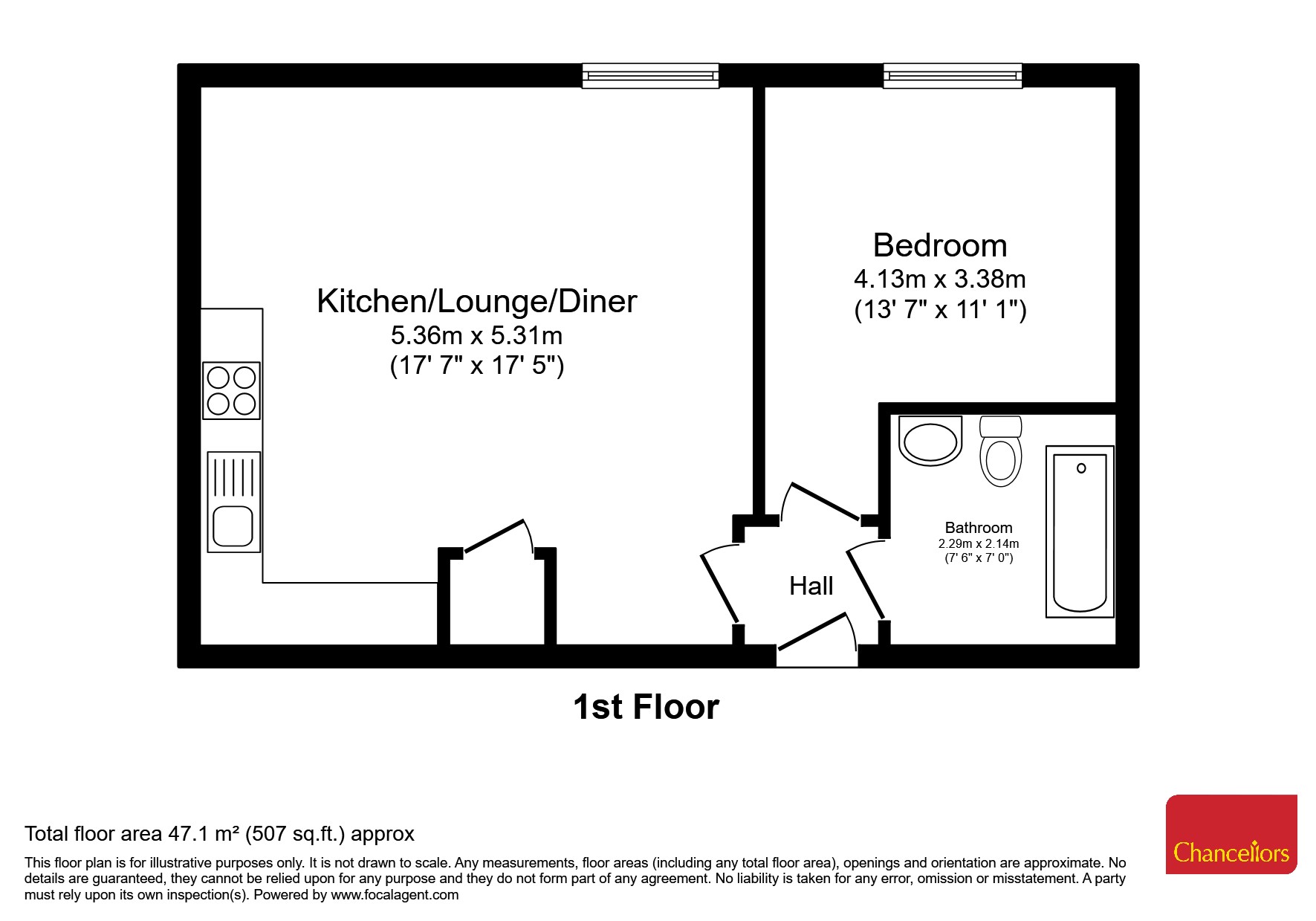 Apartment 6, Cambridge Court, Camberley floorplan