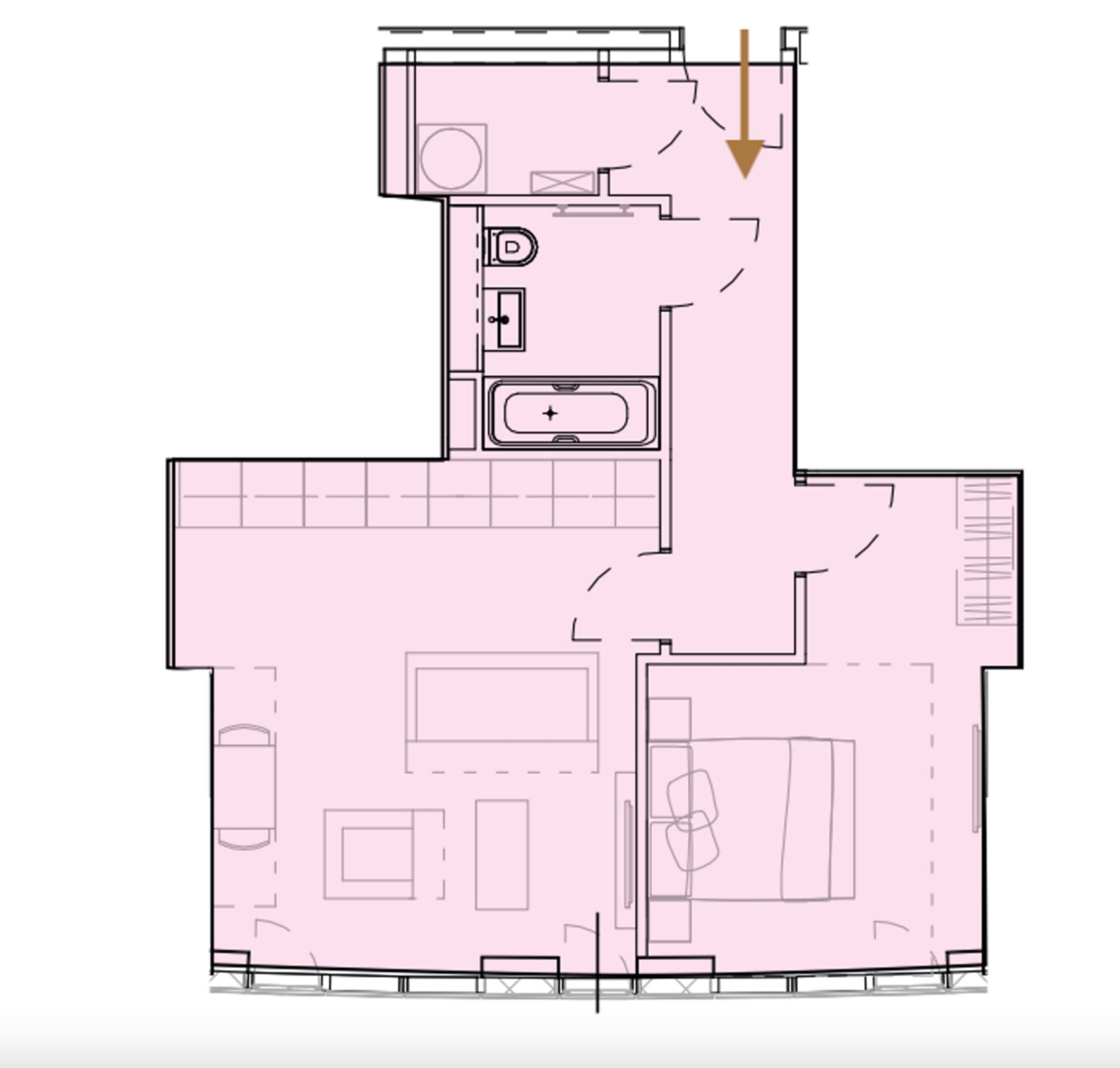 Flat 809, Blade Tower, Manchester floorplan