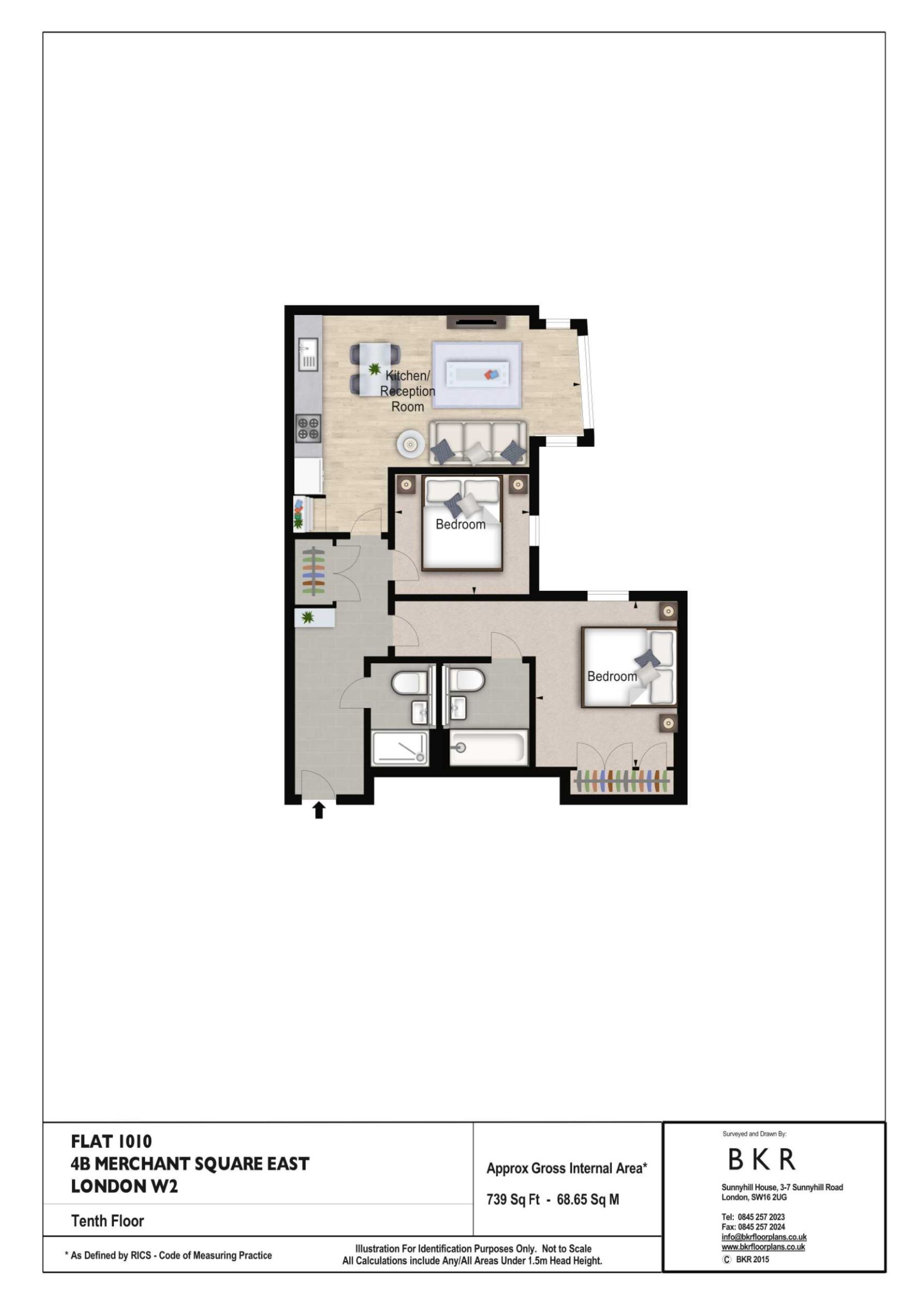 2 Bedrooms Flat to rent in Merchant Square East, London W2