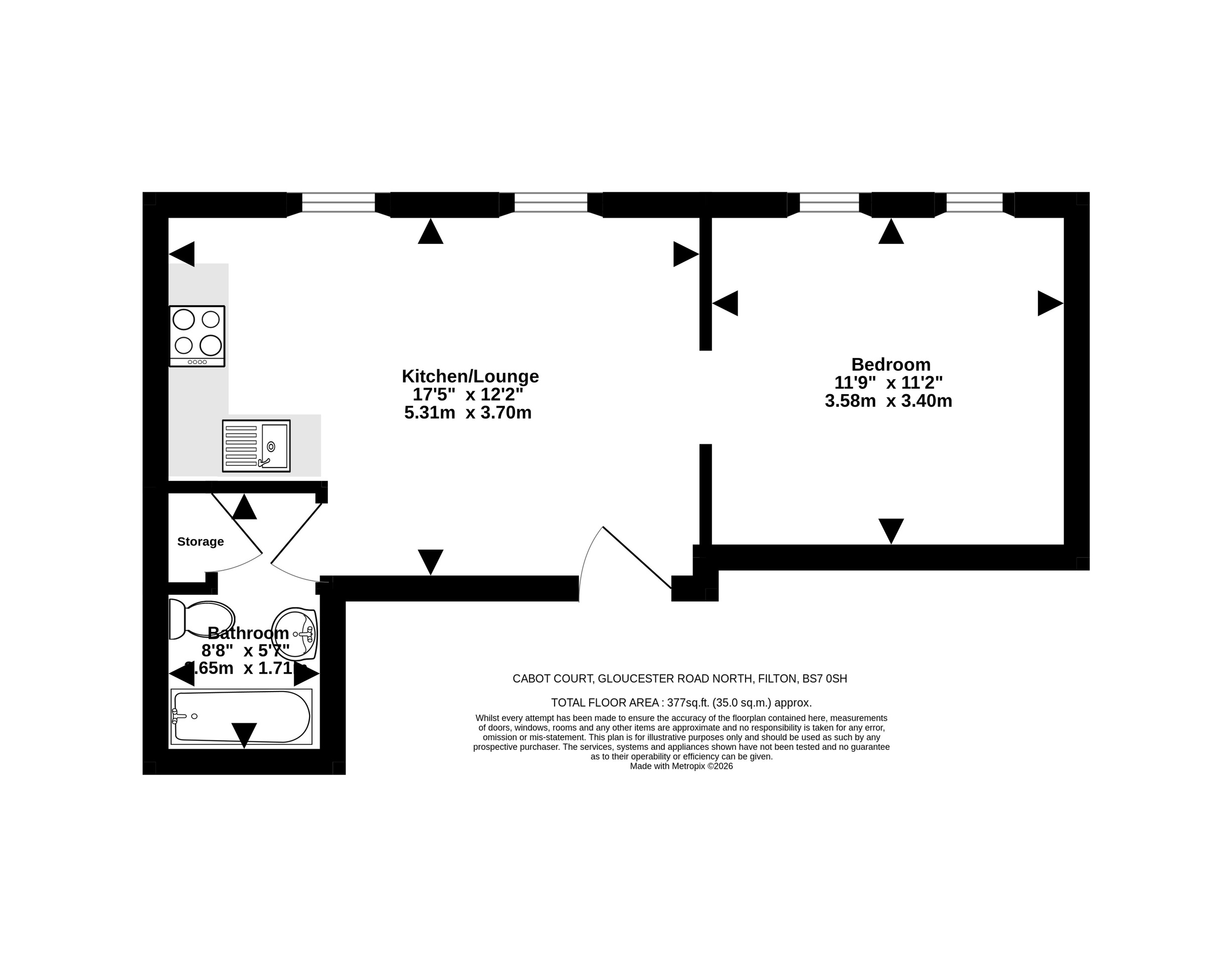 Cabot Court, Flat 6, Gloucester Road North, BRISTOL floorplan