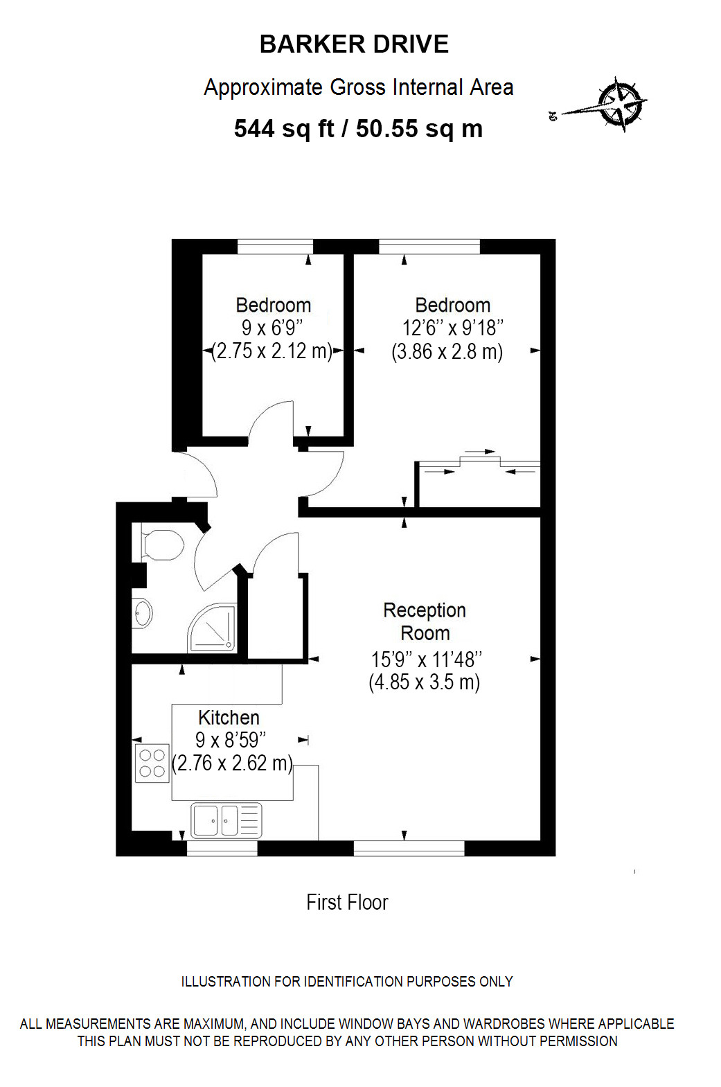 2 Bedrooms Flat to rent in Barker Drive, London NW1