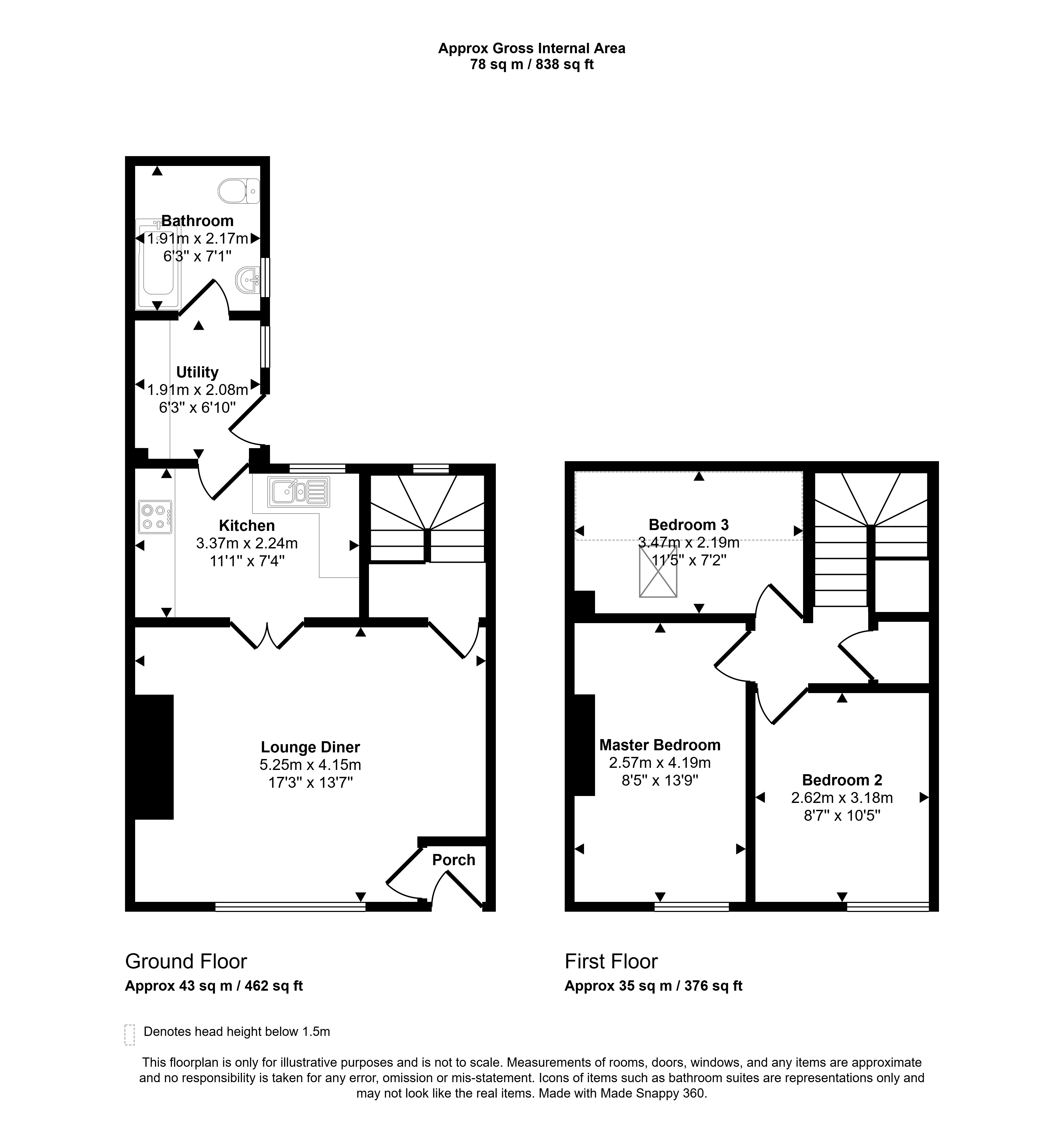 30, Park Road, Ashington floorplan