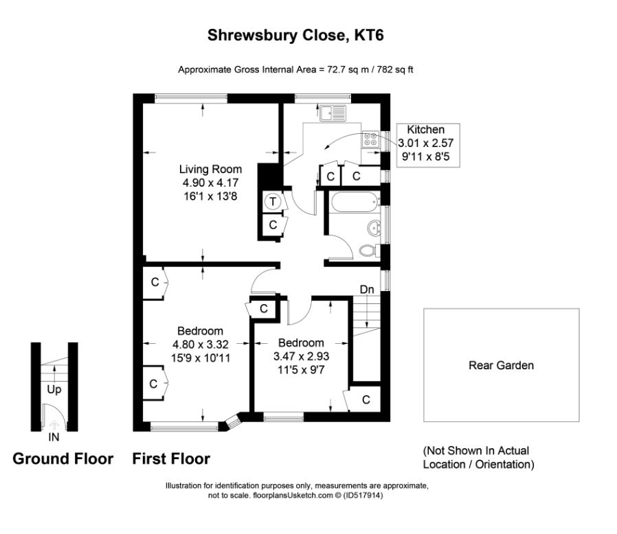 2 Bedrooms Maisonette for sale in Shrewsbury Close, Surbiton KT6
