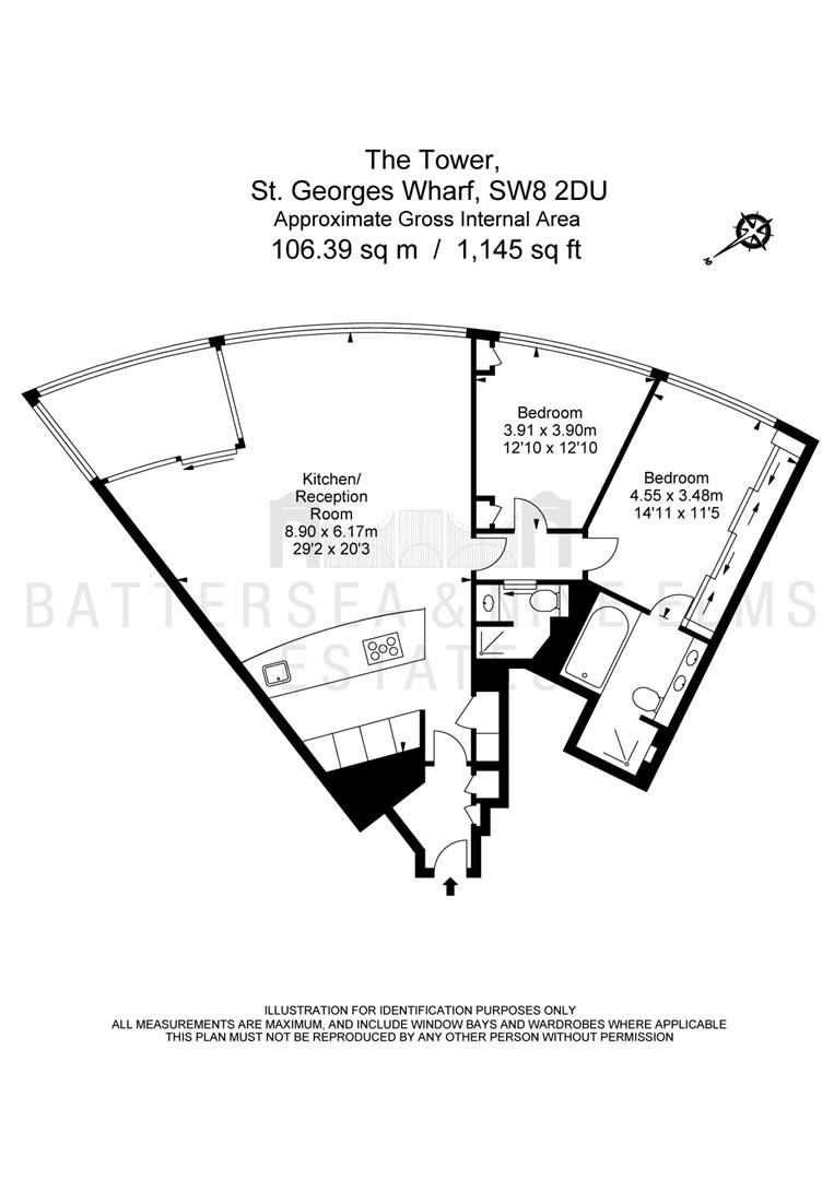 209 The Tower, 1 St. George Wharf, London floorplan