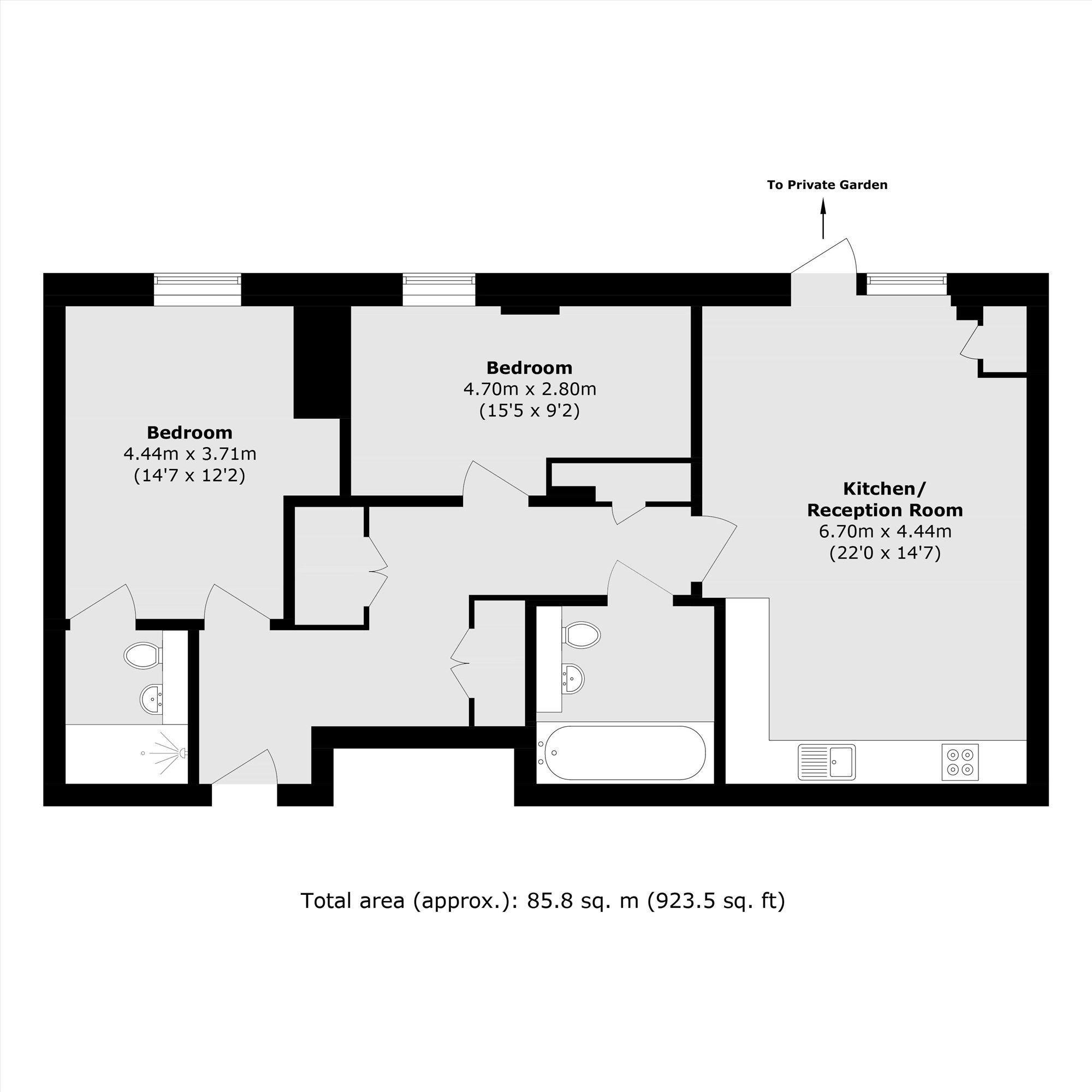 Flat 3, Marylebone Court, 1, Selbourne Avenue, Hounslow floorplan