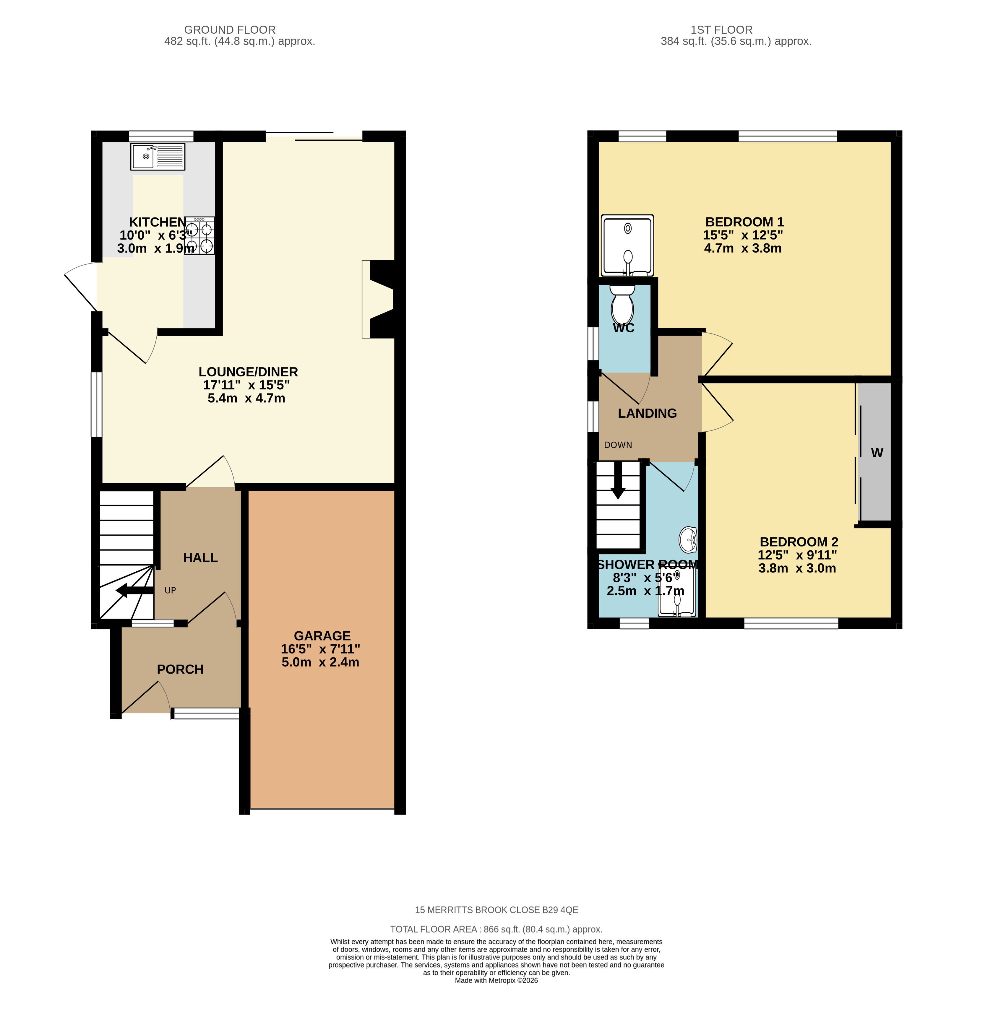 15, Merritts Brook Close, Birmingham floorplan