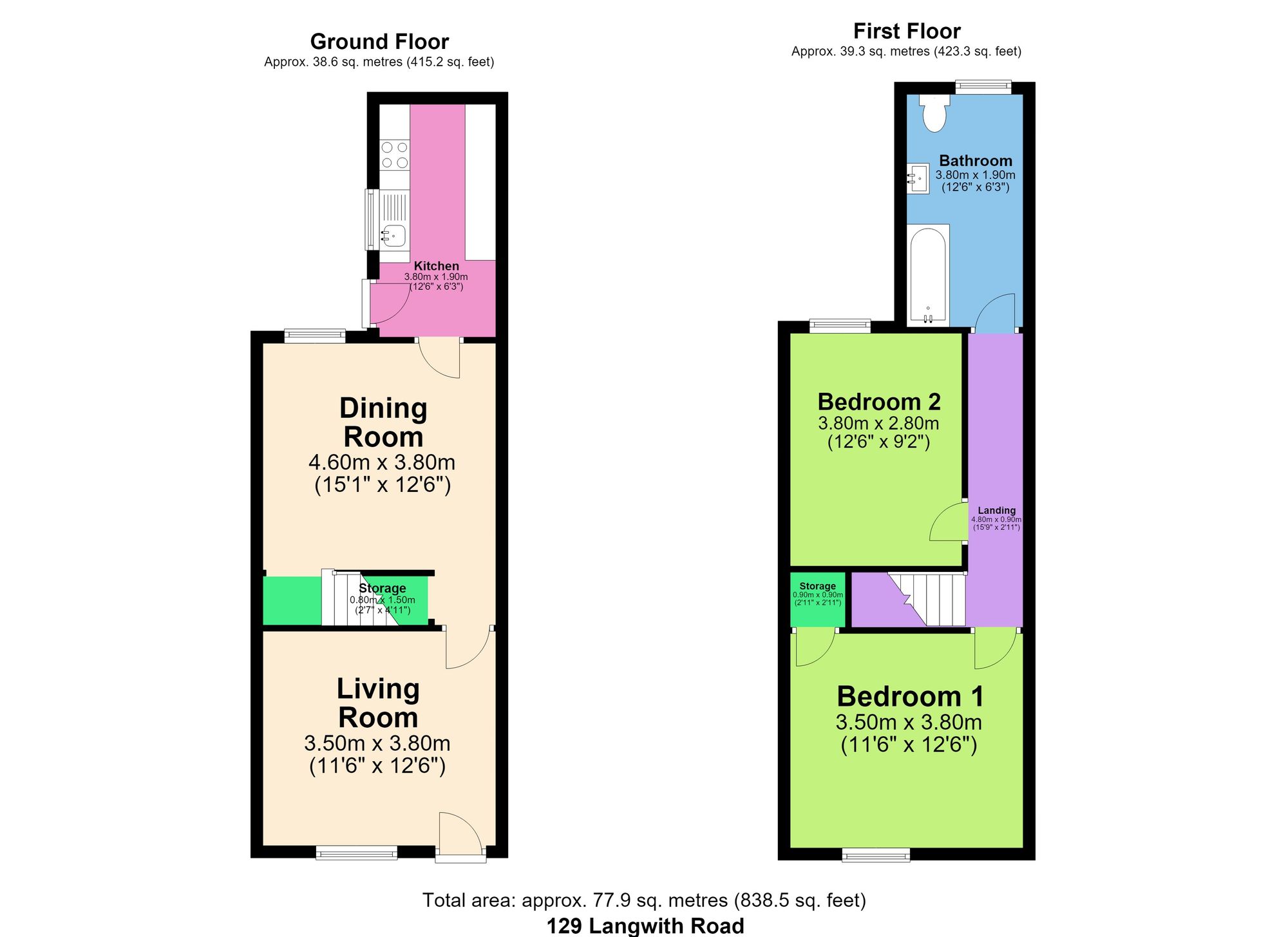 129 Langwith Road, Chesterfield floorplan