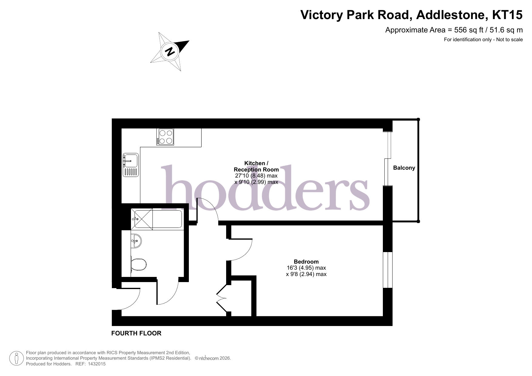 107,, Oak House, Addlestone floorplan
