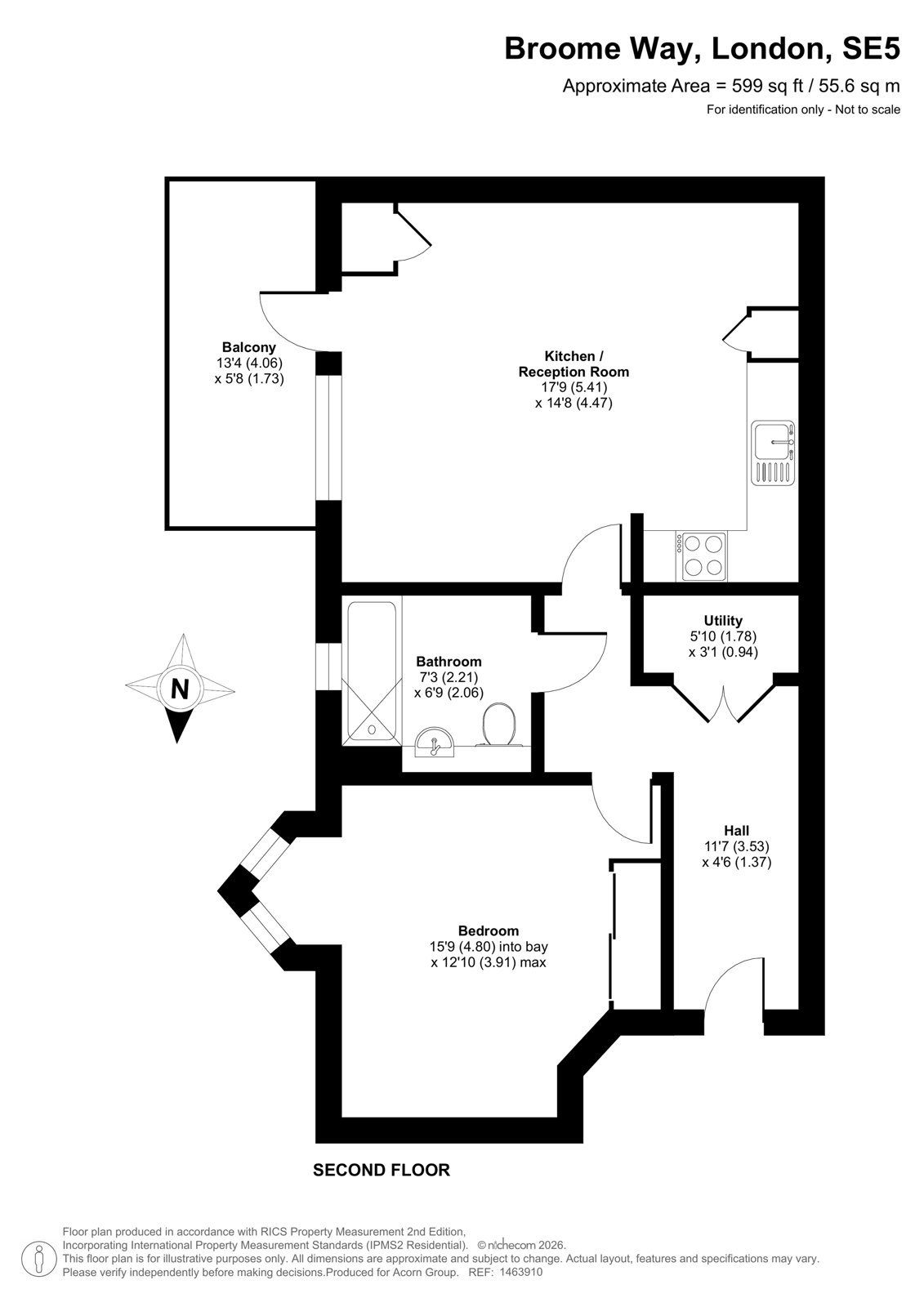 Flat 15, Scott Court, 4, Broome Way, London floorplan
