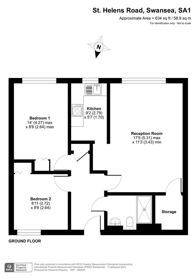 Flat 42, Homegower House, St. Helens Road, Swansea floorplan