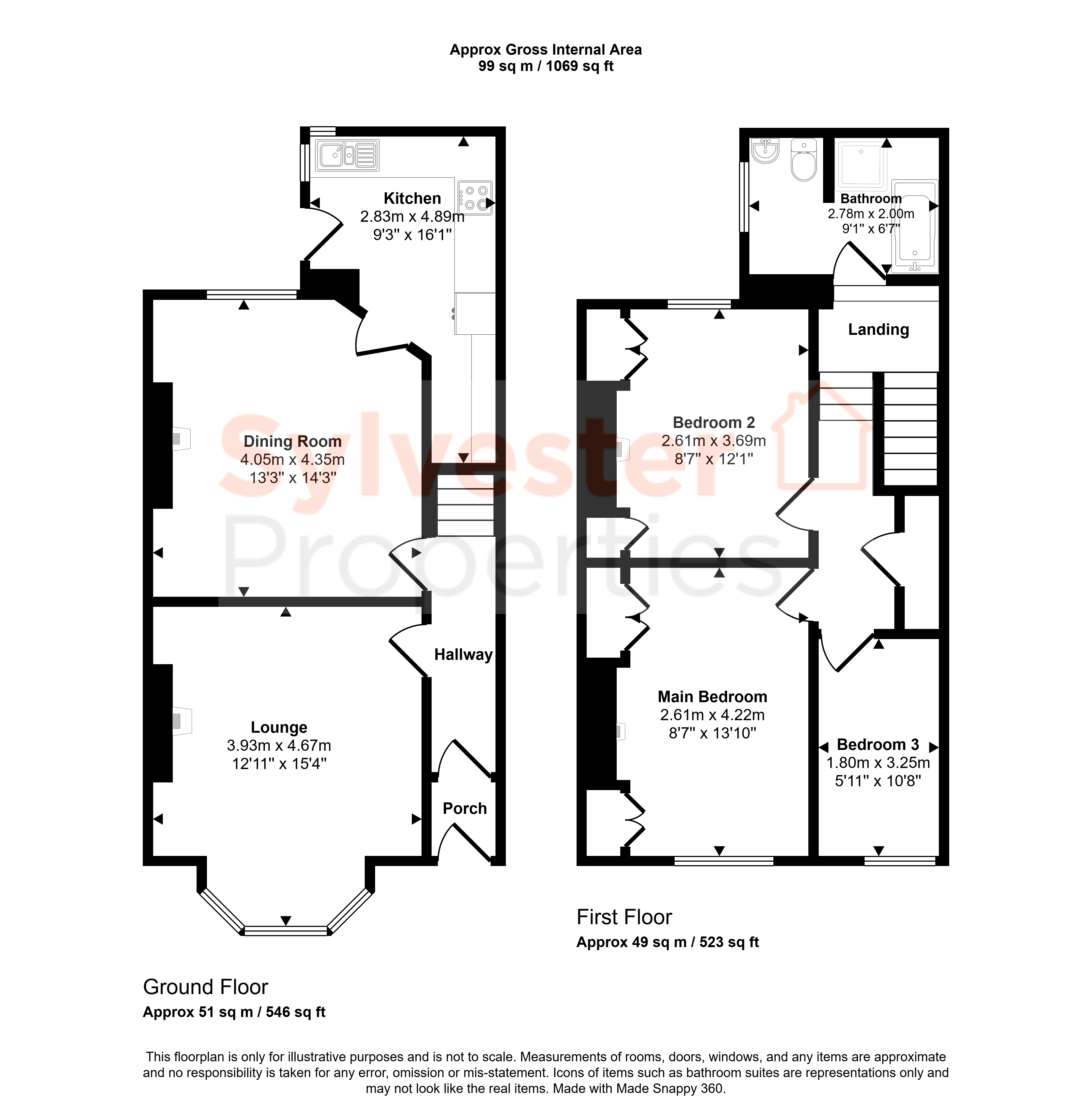 3, West View, Lanchester floorplan