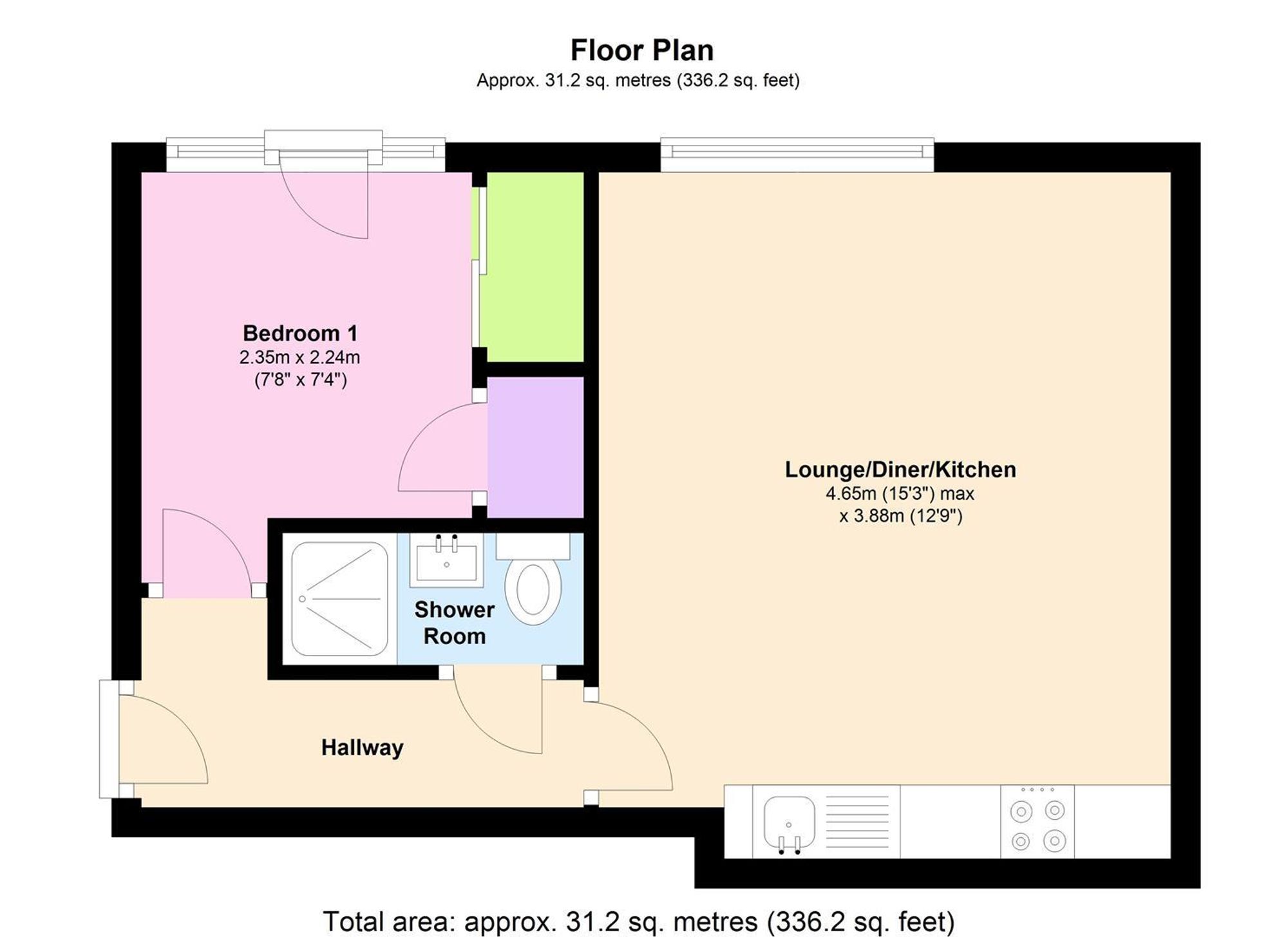 Flat 5, 5 Clifton Court Corner Hall, Hemel Hempstead floorplan
