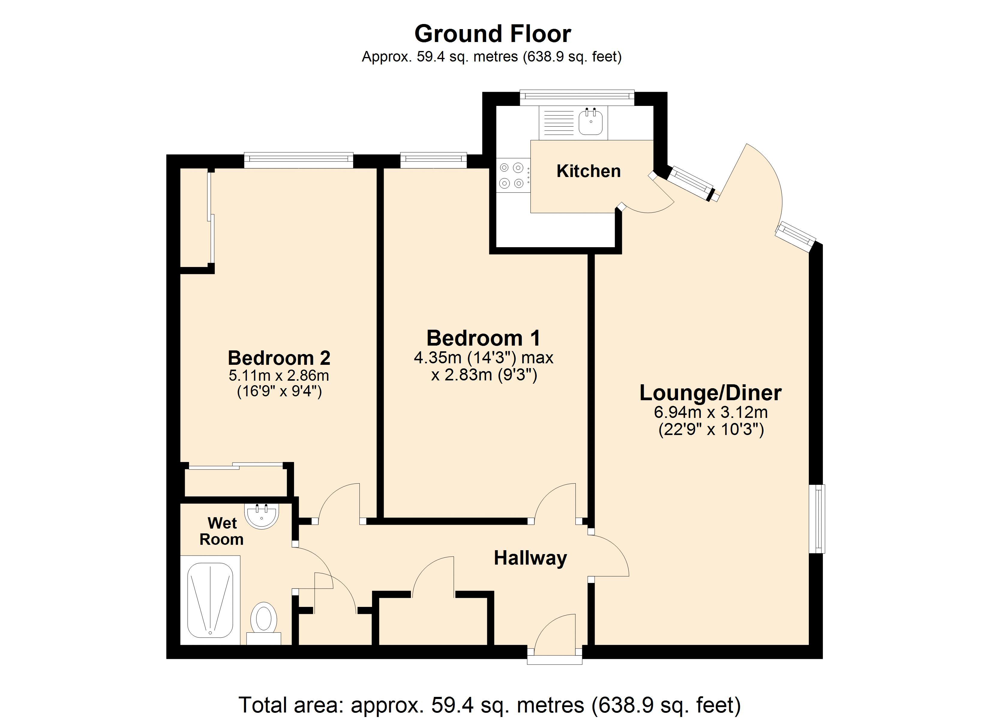 6 Catherine Lodge, Bolsover Road, Worthing floorplan