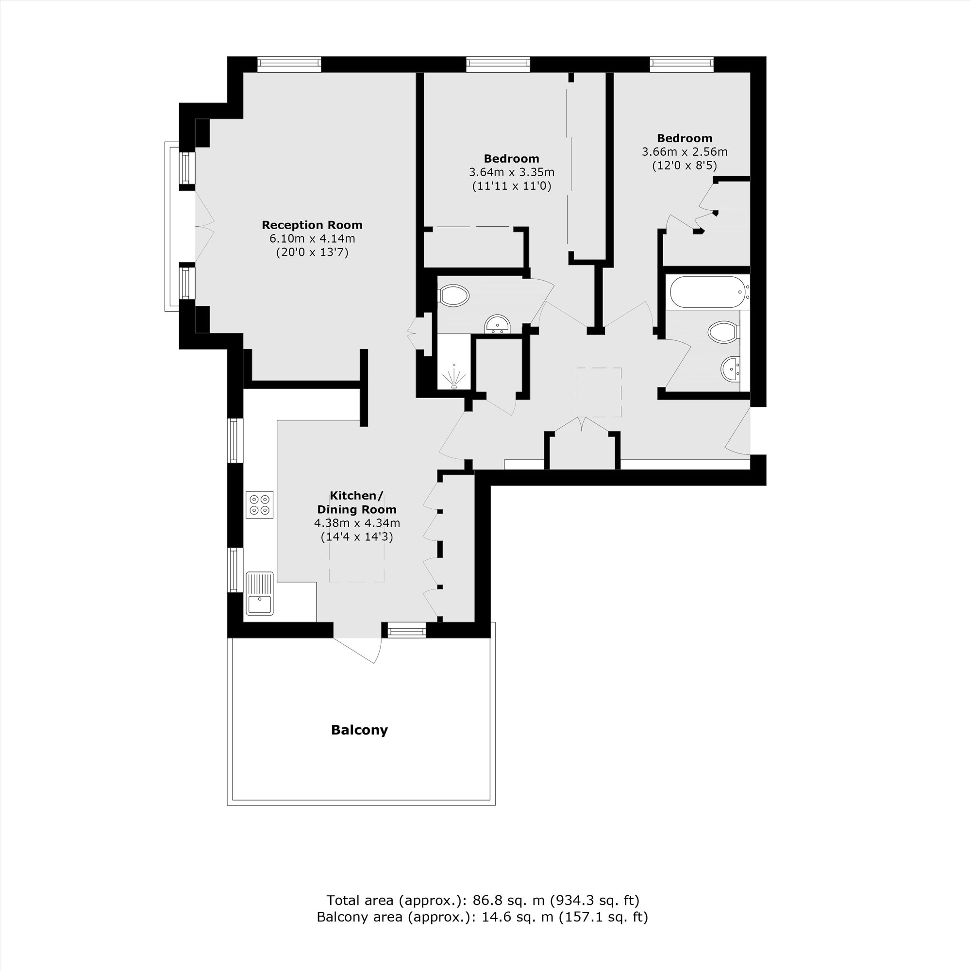 St. James's Road, Hampton floorplan