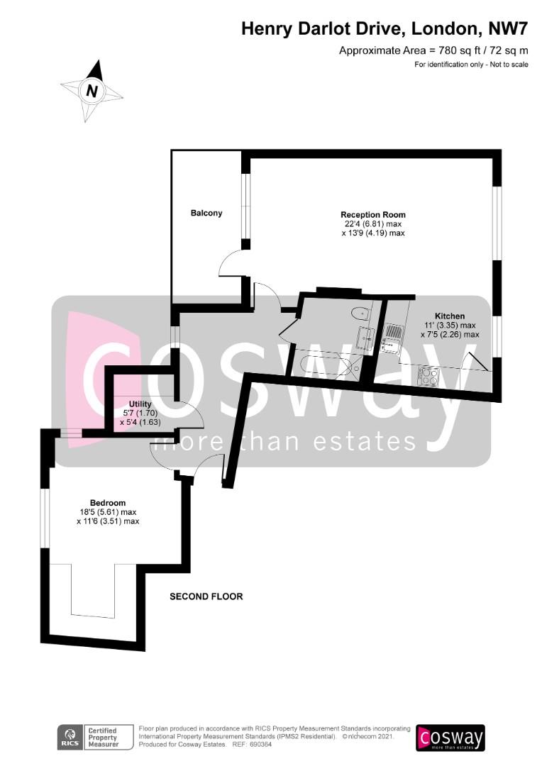 Flat 8, Garrison Heights, Millbrook Park, NW7, Mill Hill floorplan