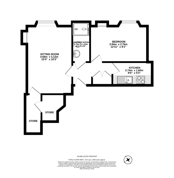 15a/3 Bellevue Crescent, Edinburgh floorplan