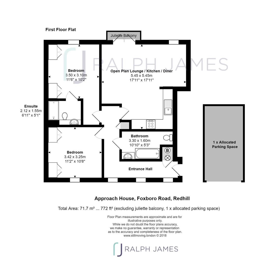 2 Bedrooms Flat for sale in Approach House, 2 Foxboro Road, Redhill RH1