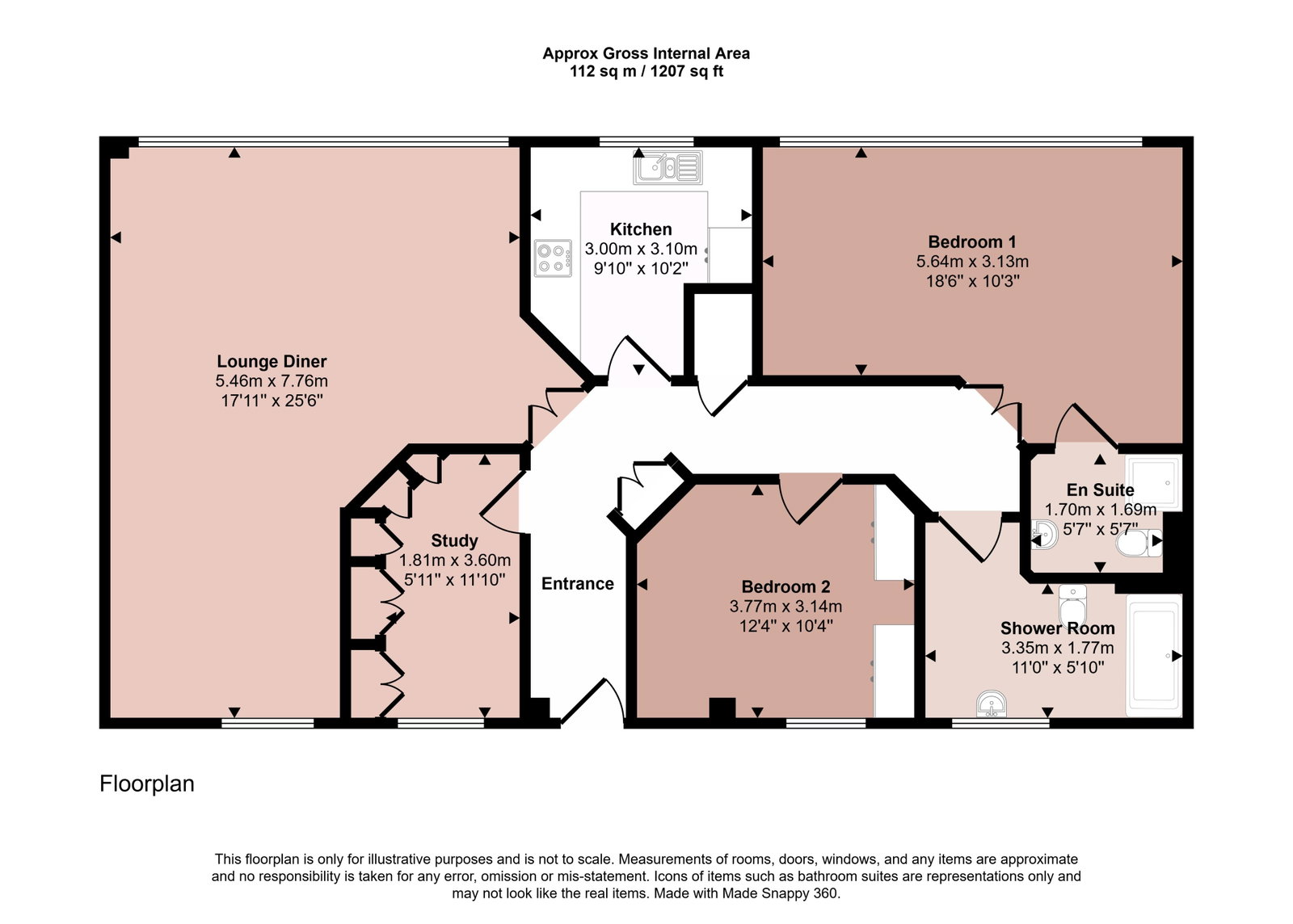 1,Flat 57, Grand Hotel Road, Plymouth floorplan