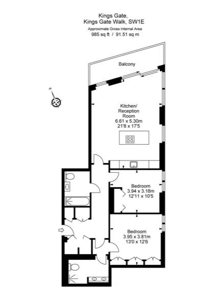 2 Bedrooms Flat to rent in 1 Kings Gate Walk, Westminster, London SW1E