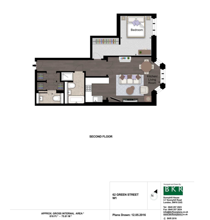 Flat 2.03, 62, Green Street, London floorplan