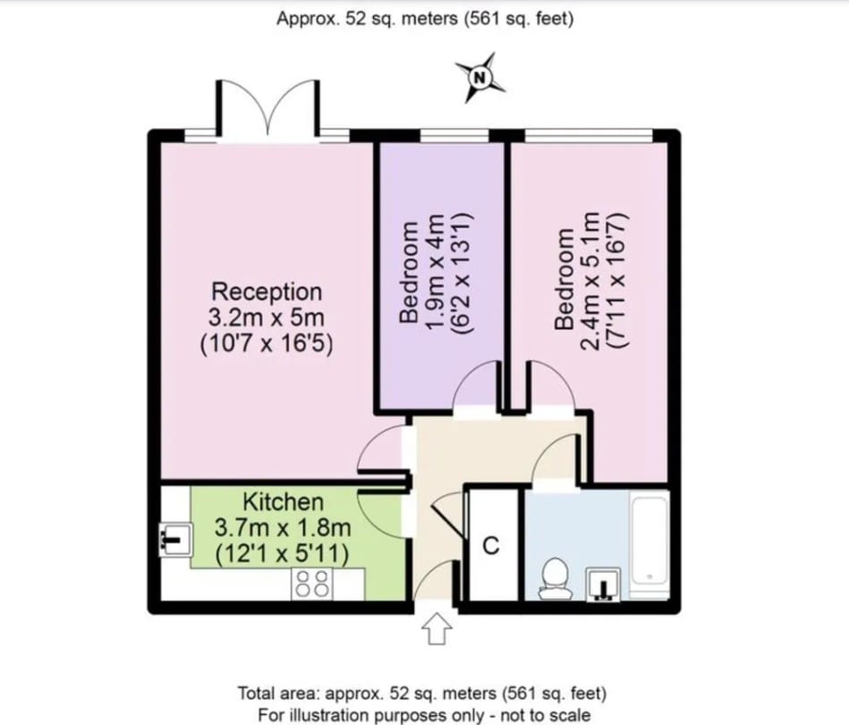 Flat 41, Geneva Court, 2 Rookery Way, London floorplan