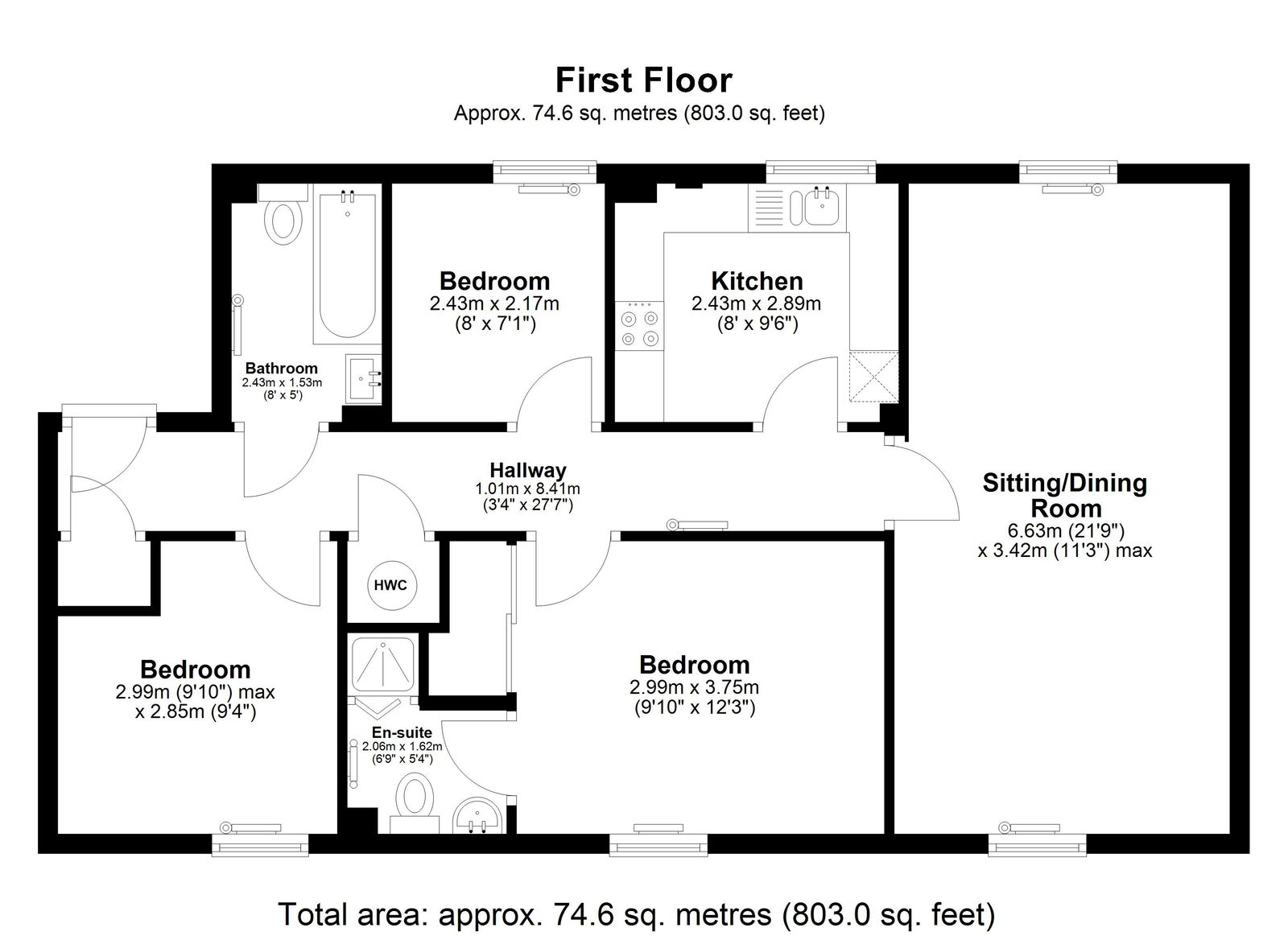 Flat 3 Meyrick House, Courthouse Road, Tetbury floorplan
