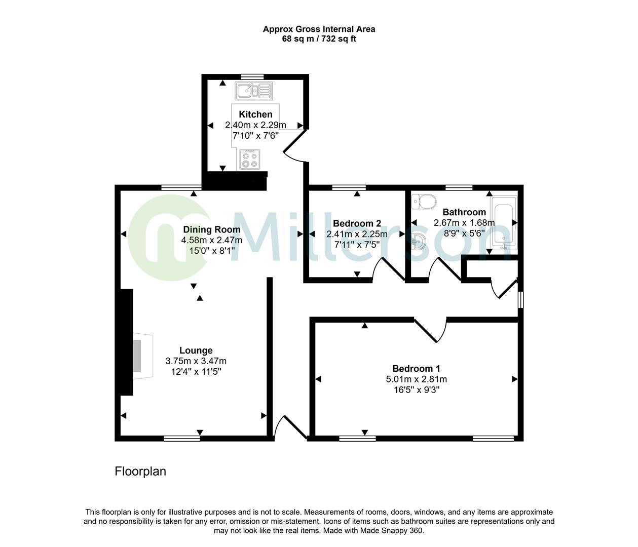 Carbis Bungalow, Roche, St. Austell floorplan