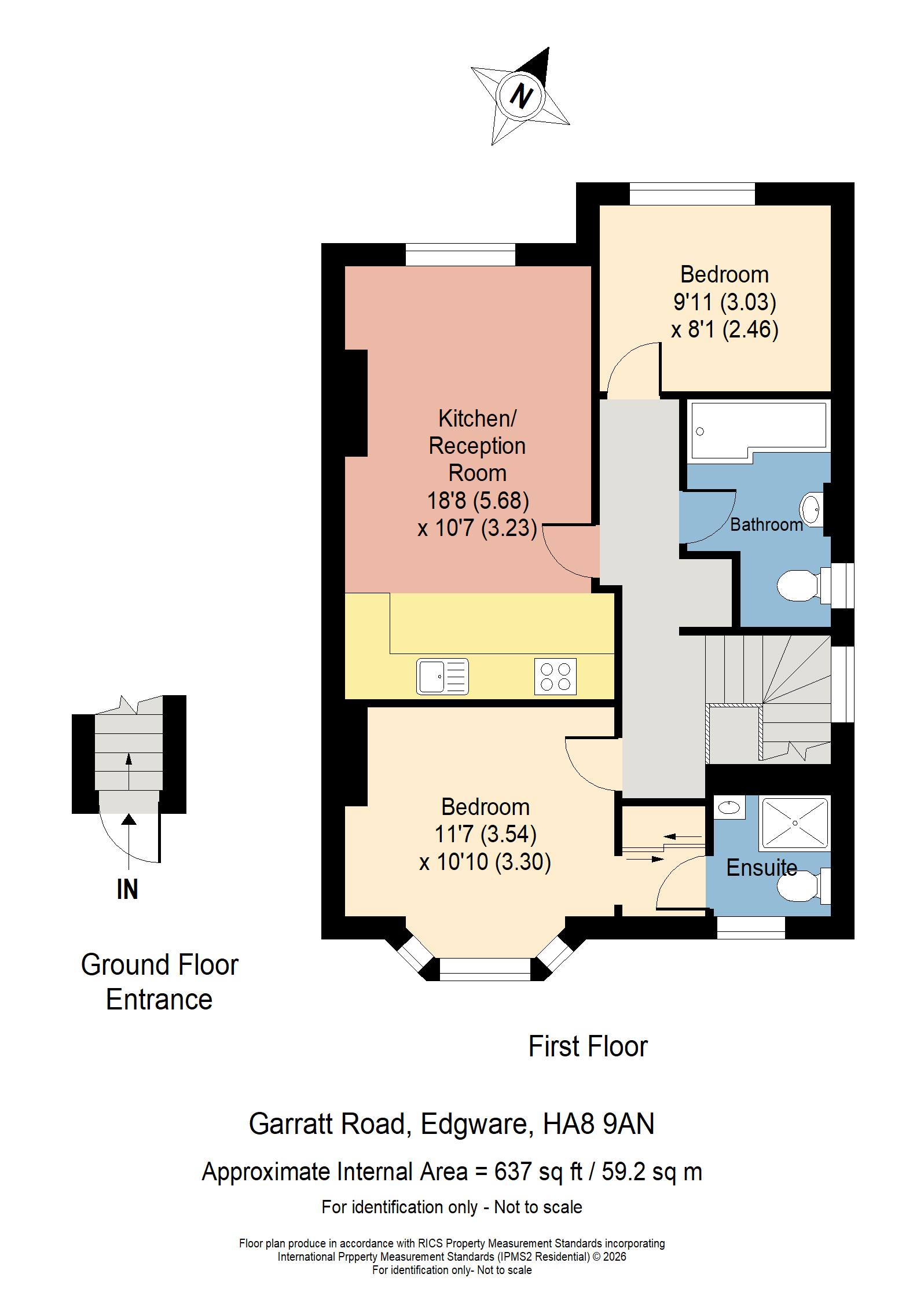 17, 1st Floor, Garratt Road, Edgware floorplan