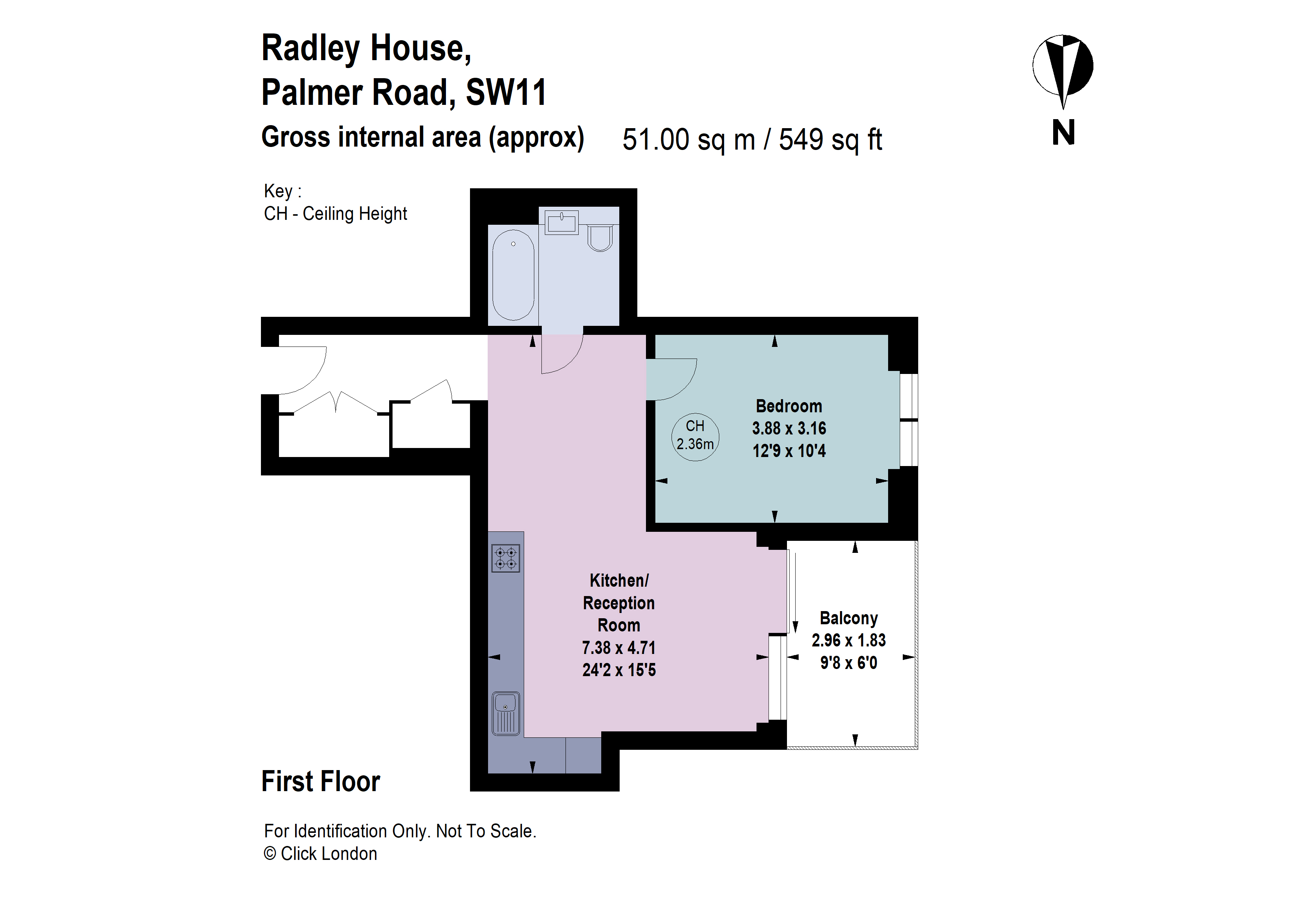 3, Radley House, 10, Palmer Road, London floorplan