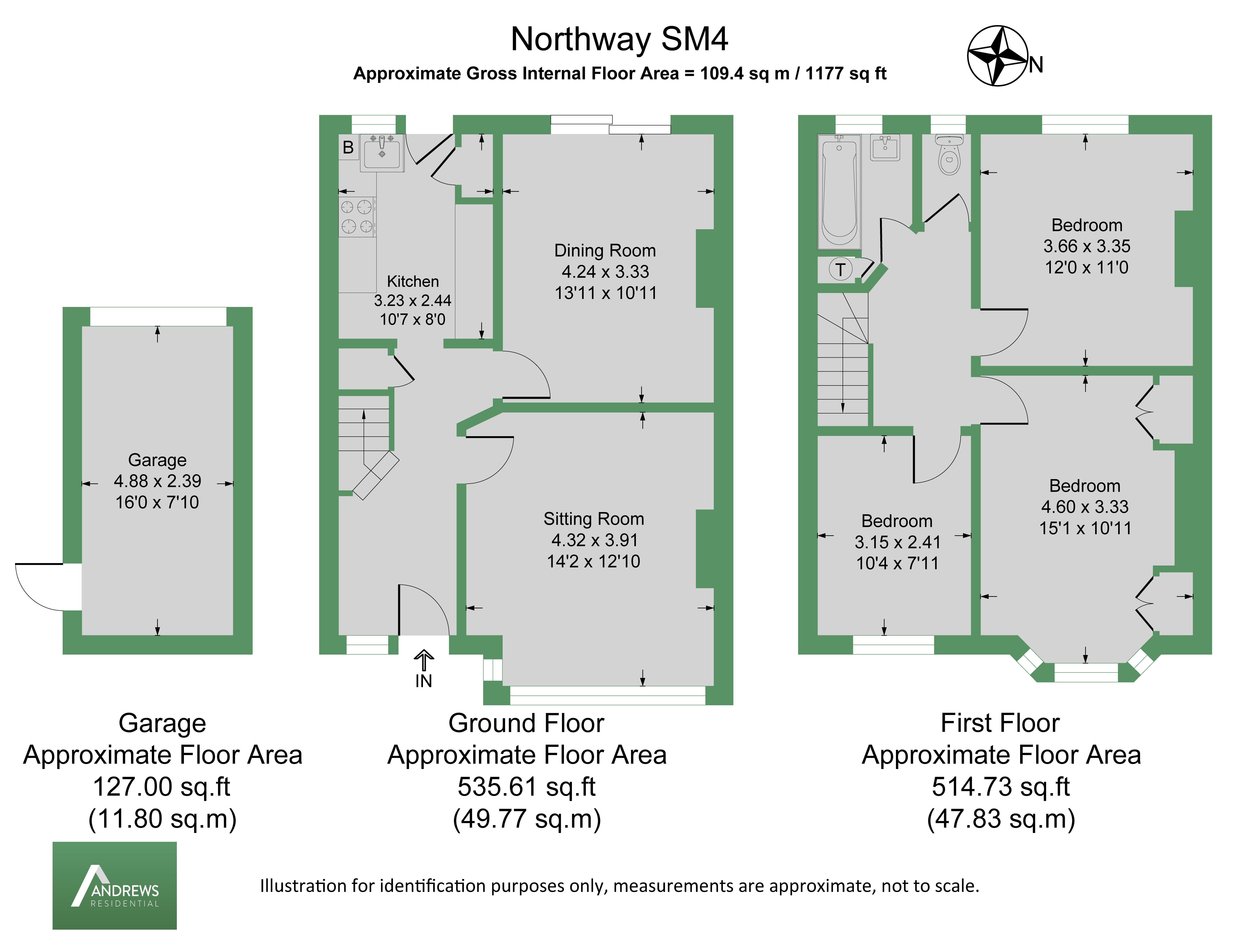 52, Northway, Morden floorplan